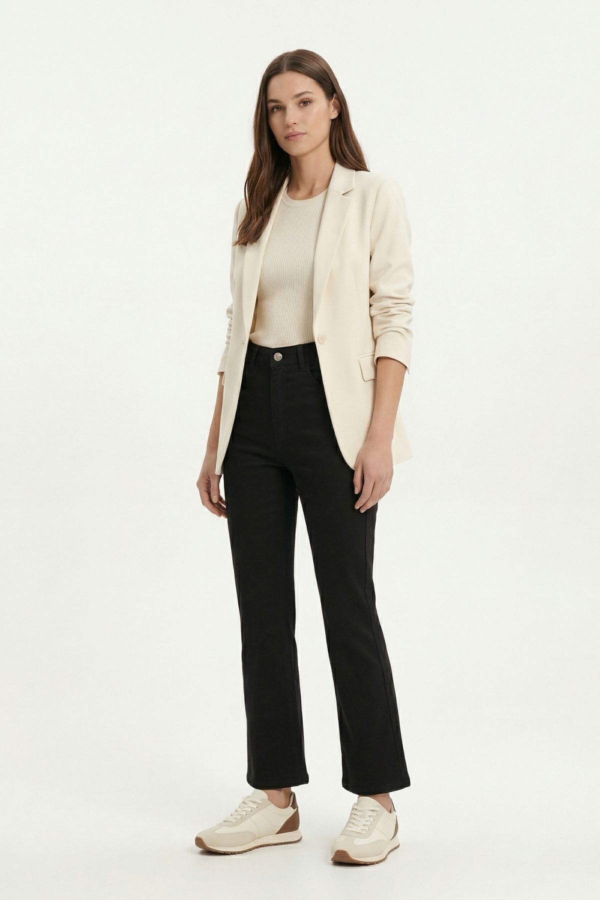 Siyah Yüksek Bel Bol Paça Kadın Jean 807 - RAYS