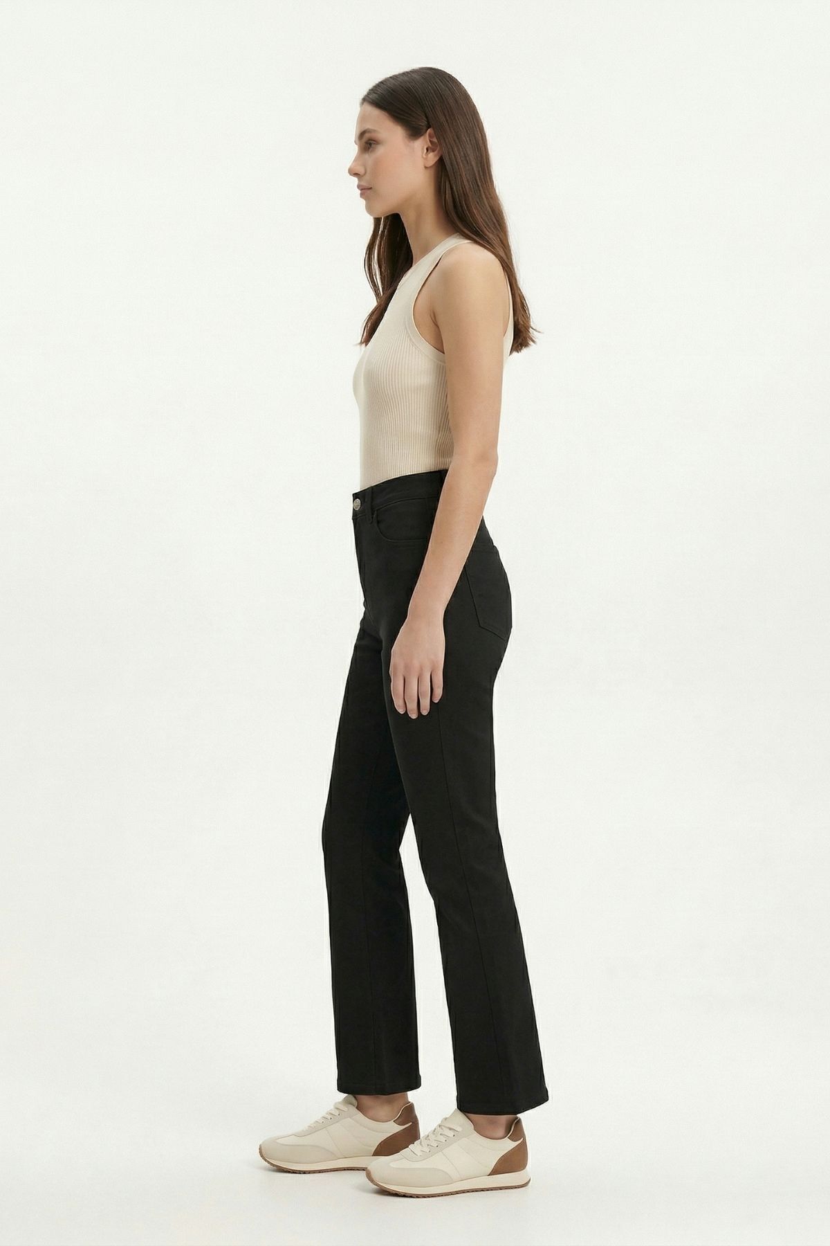 Siyah Yüksek Bel Bol Paça Kadın Jean 807 - RAYS