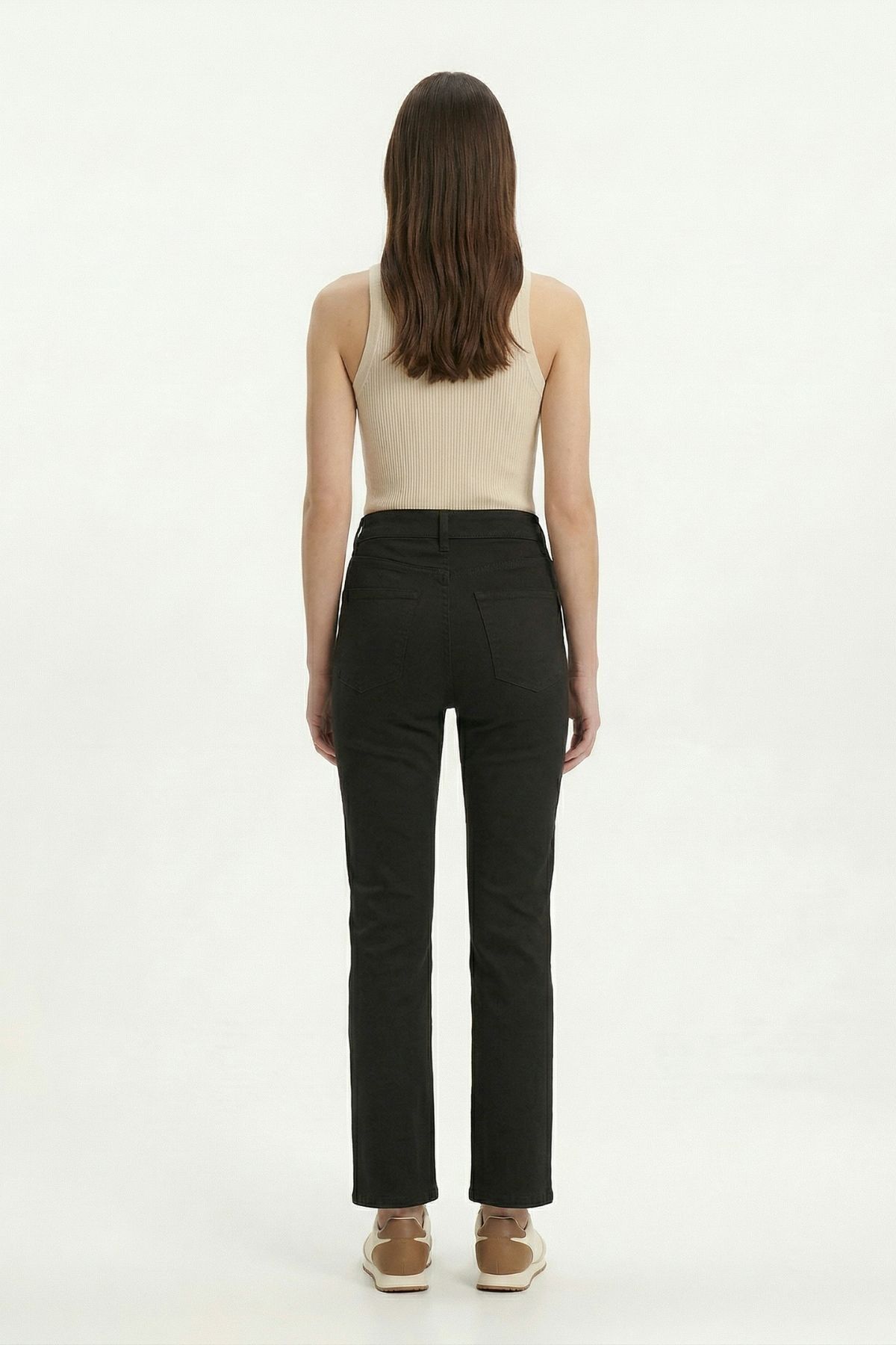 Siyah Yüksek Bel Bol Paça Kadın Jean 807 - RAYS