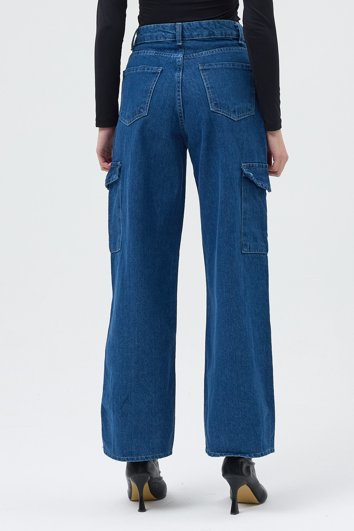 Mavi Kadın Yüksek Bel Jean Kargo Pantolon 1053 - 5