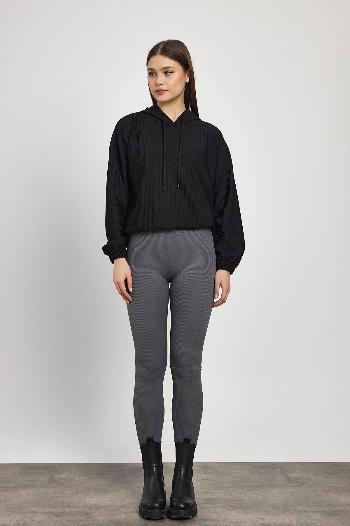 Bel Bağcık Detay Sweat 1054 Siyah - RAYS