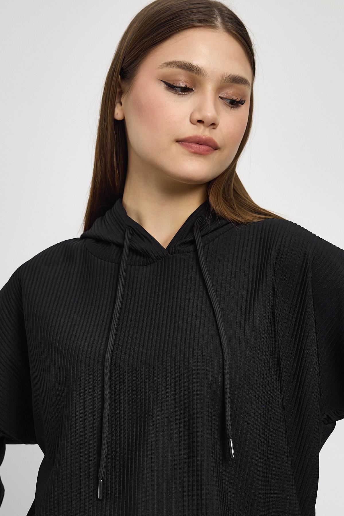 Bel Bağcık Detay Sweat 1054 Siyah - 4