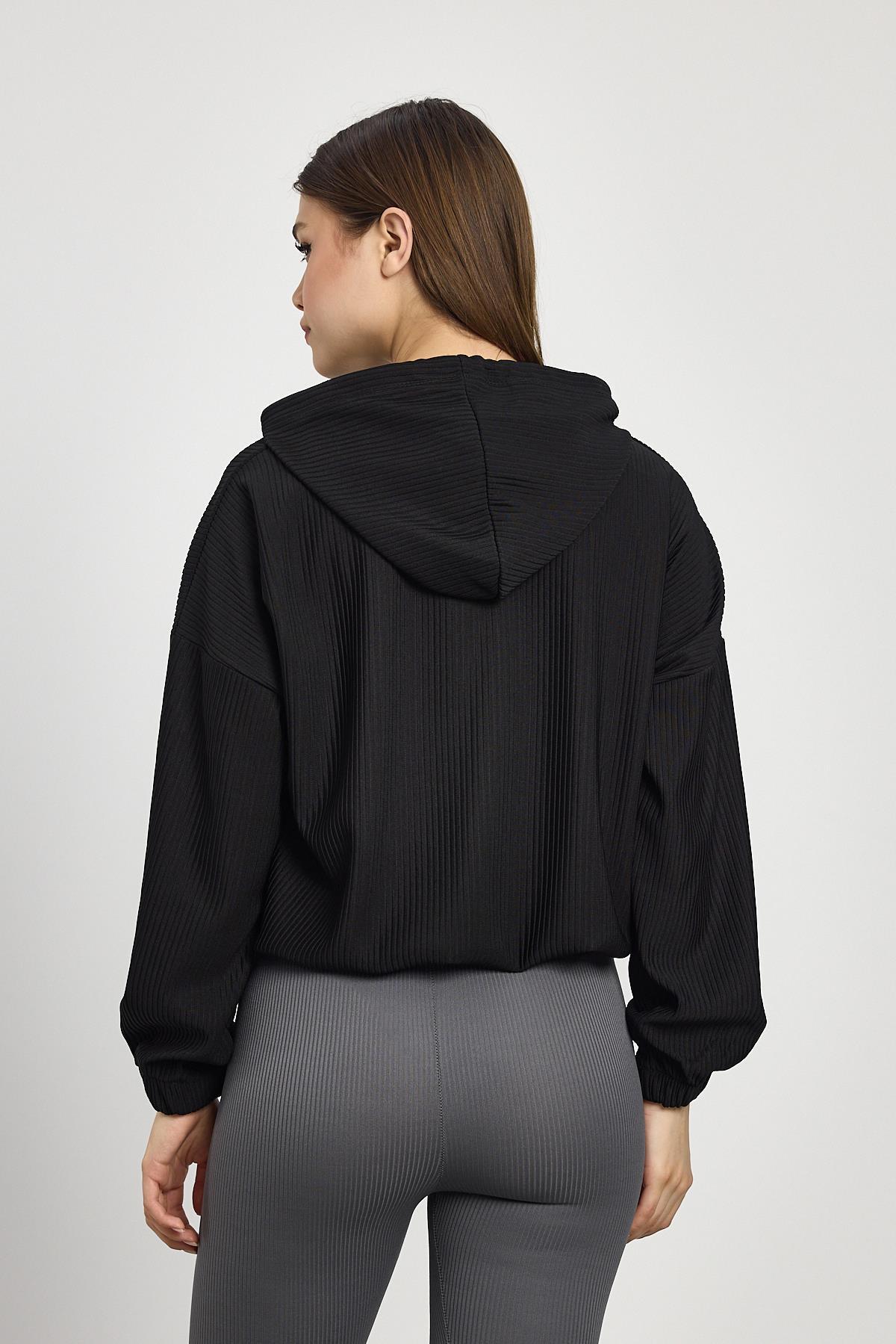 Bel Bağcık Detay Sweat 1054 Siyah - 5