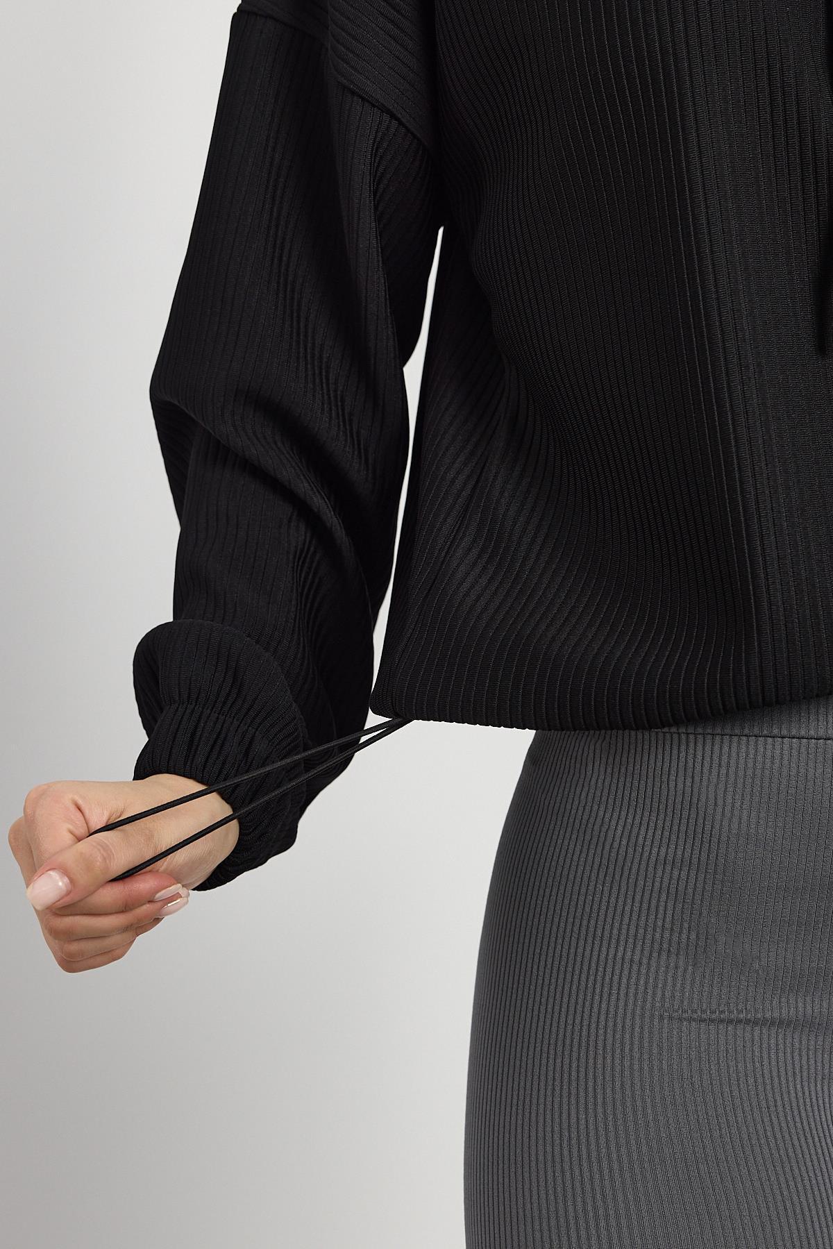 Bel Bağcık Detay Sweat 1054 Siyah - 6