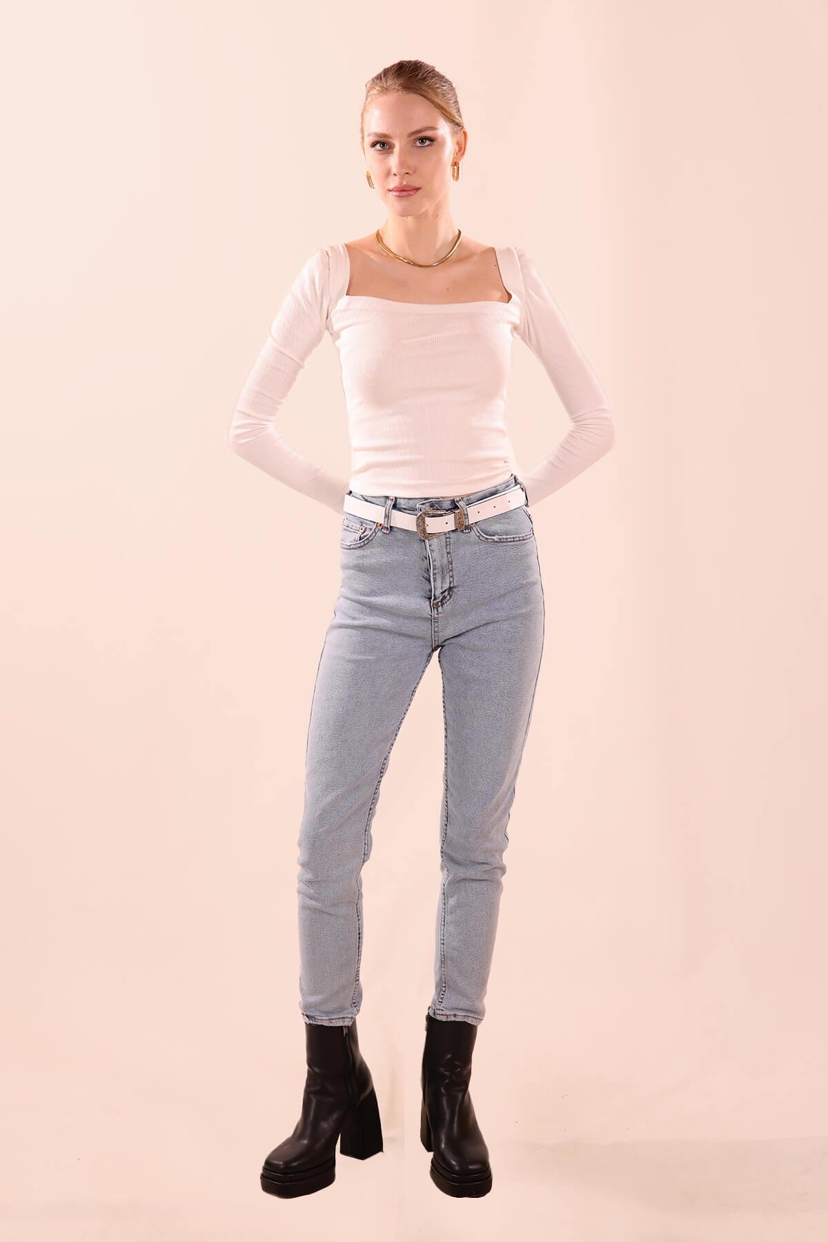 Ekru Karpuz Kol Bluz 1054 - 2