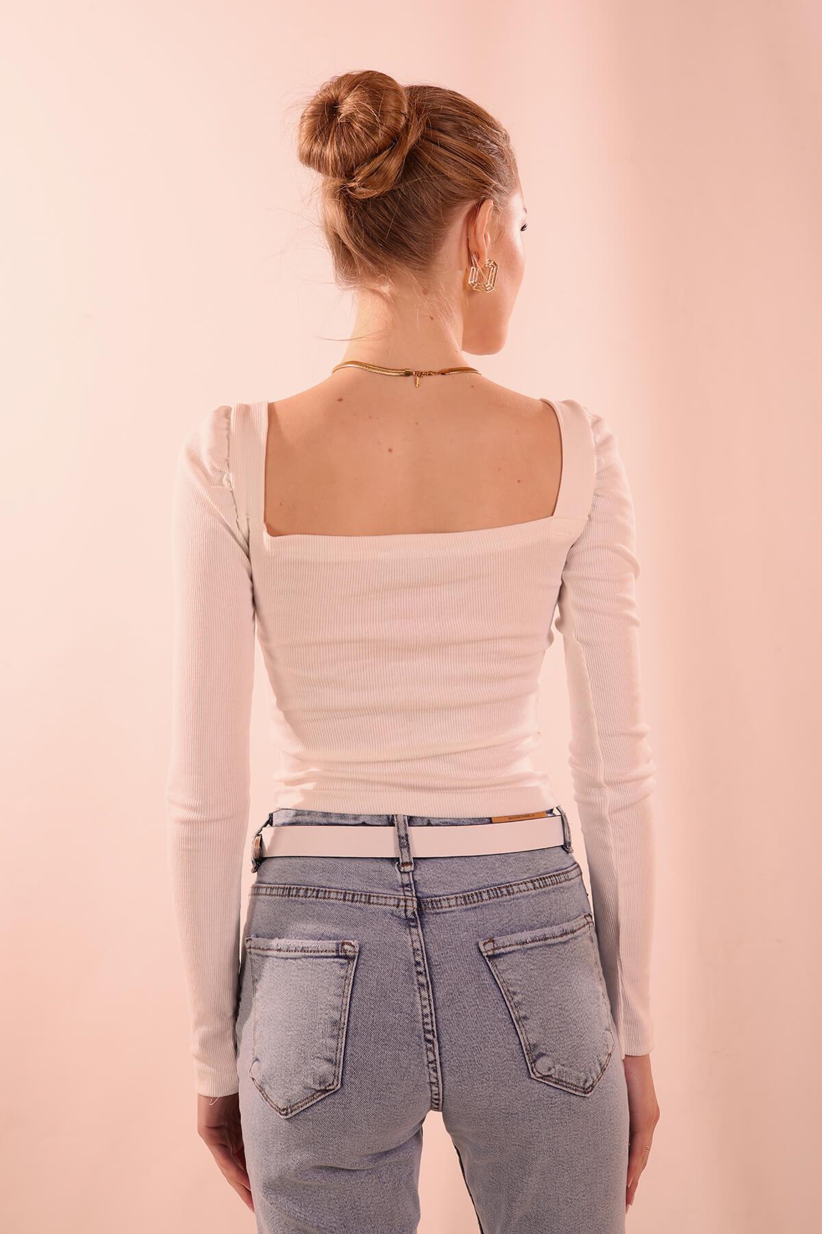 Ekru Karpuz Kol Bluz 1054 - 3