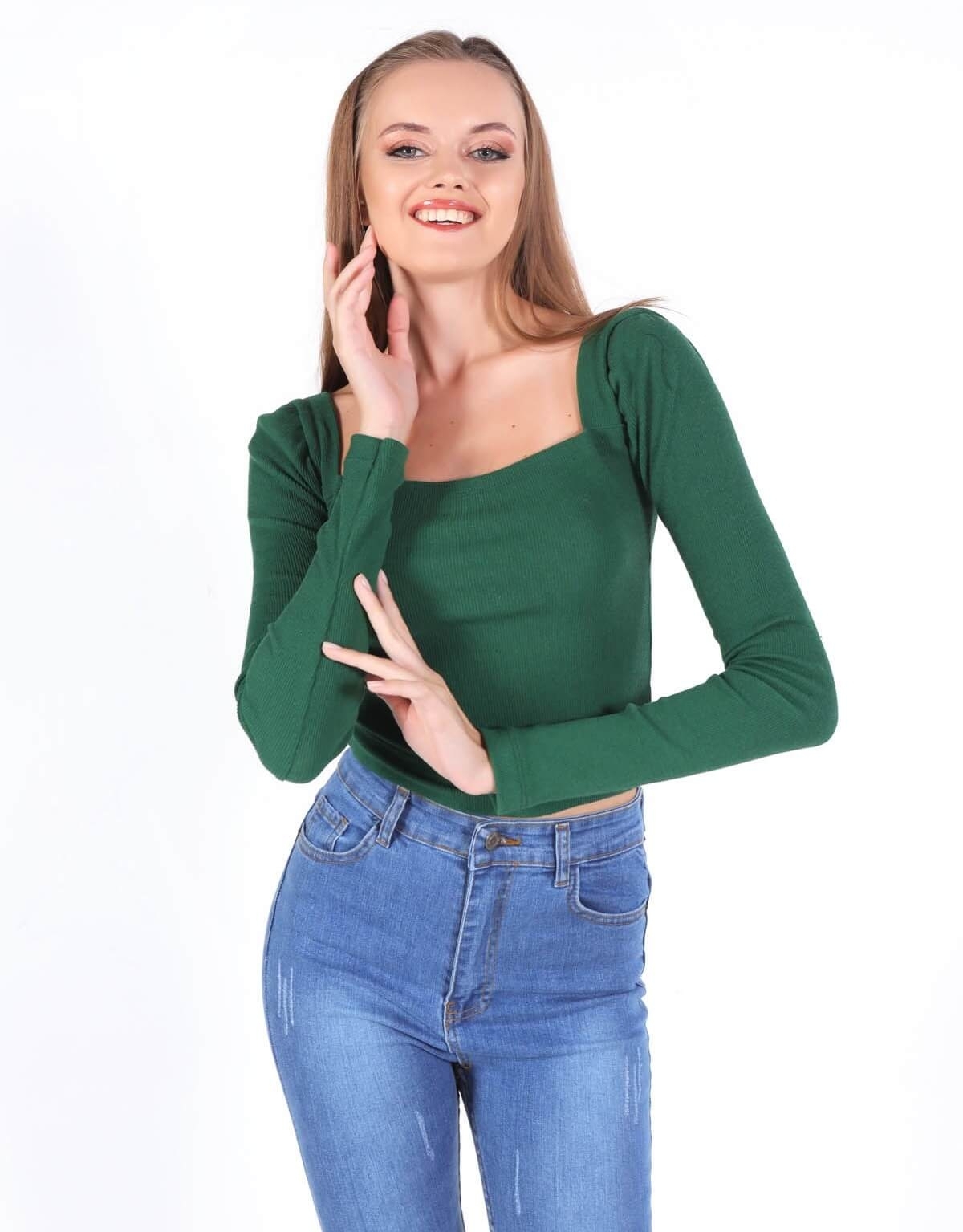 Zümrüt Karpuz Kol Bluz 1054 - 4