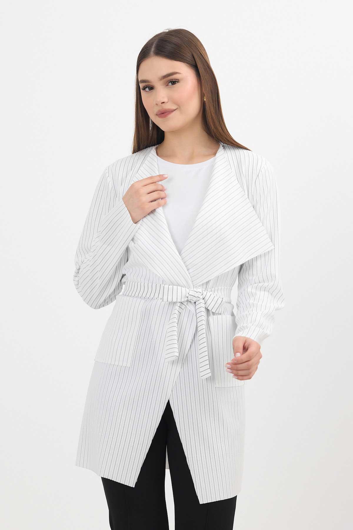 Laci Çizgili Cepli Uzun Hırka 1059 