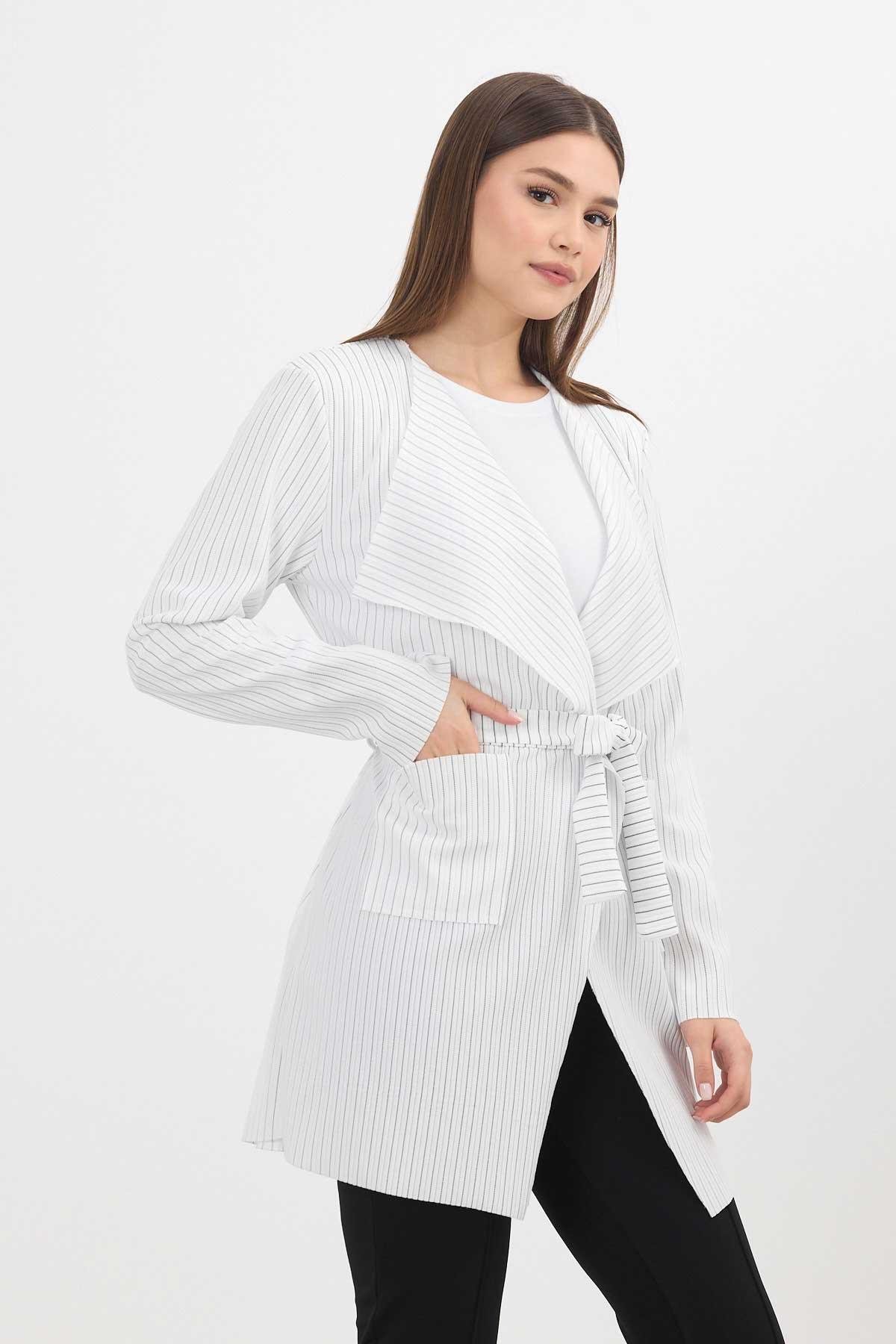 Laci Çizgili Cepli Uzun Hırka 1059 - 3