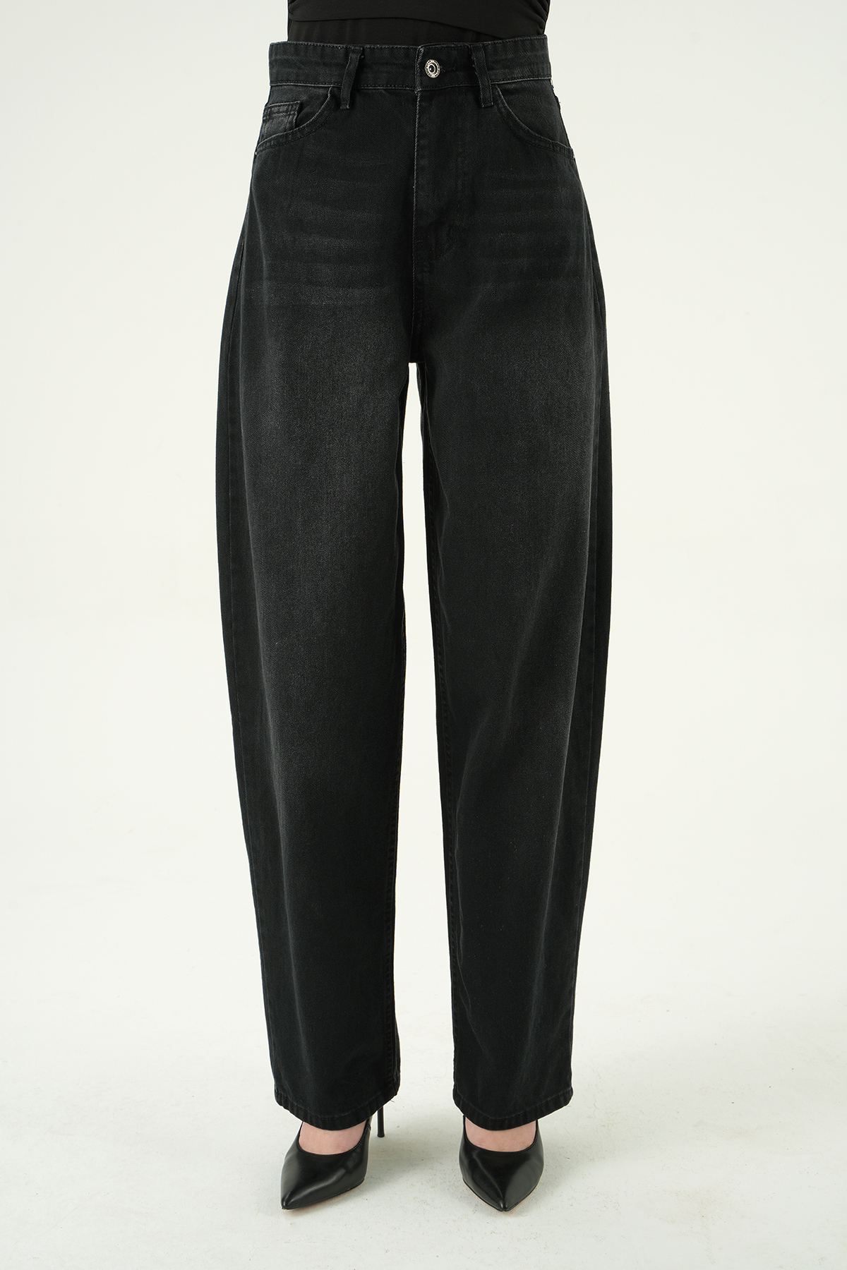 Siyah Yüksek Bel Baggy Jean 1061 - RAYS