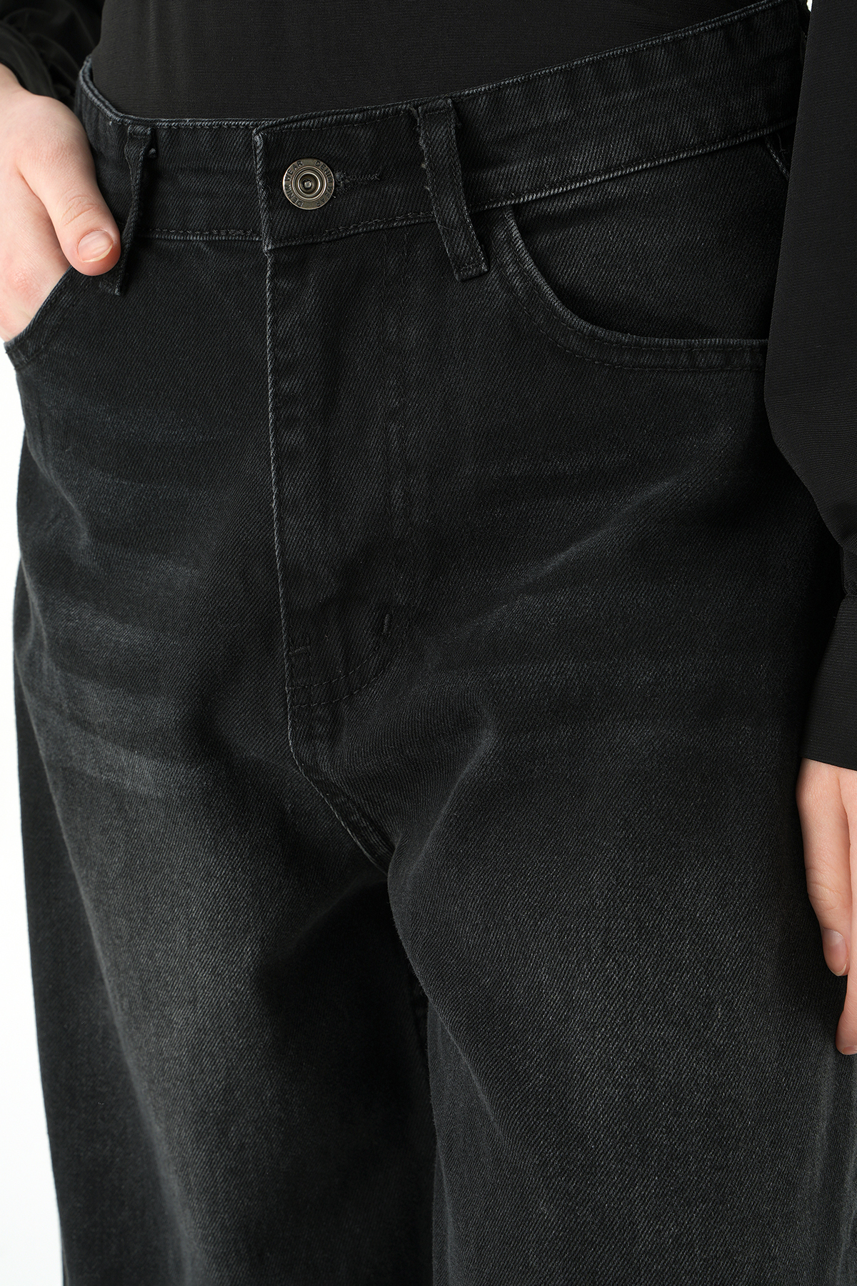 Siyah Yüksek Bel Baggy Jean 1061 - RAYS