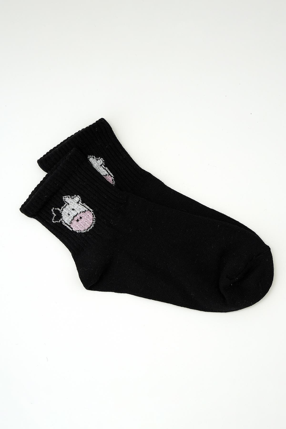 1062 5'li Desenli Soket Çorap Desenli - 2