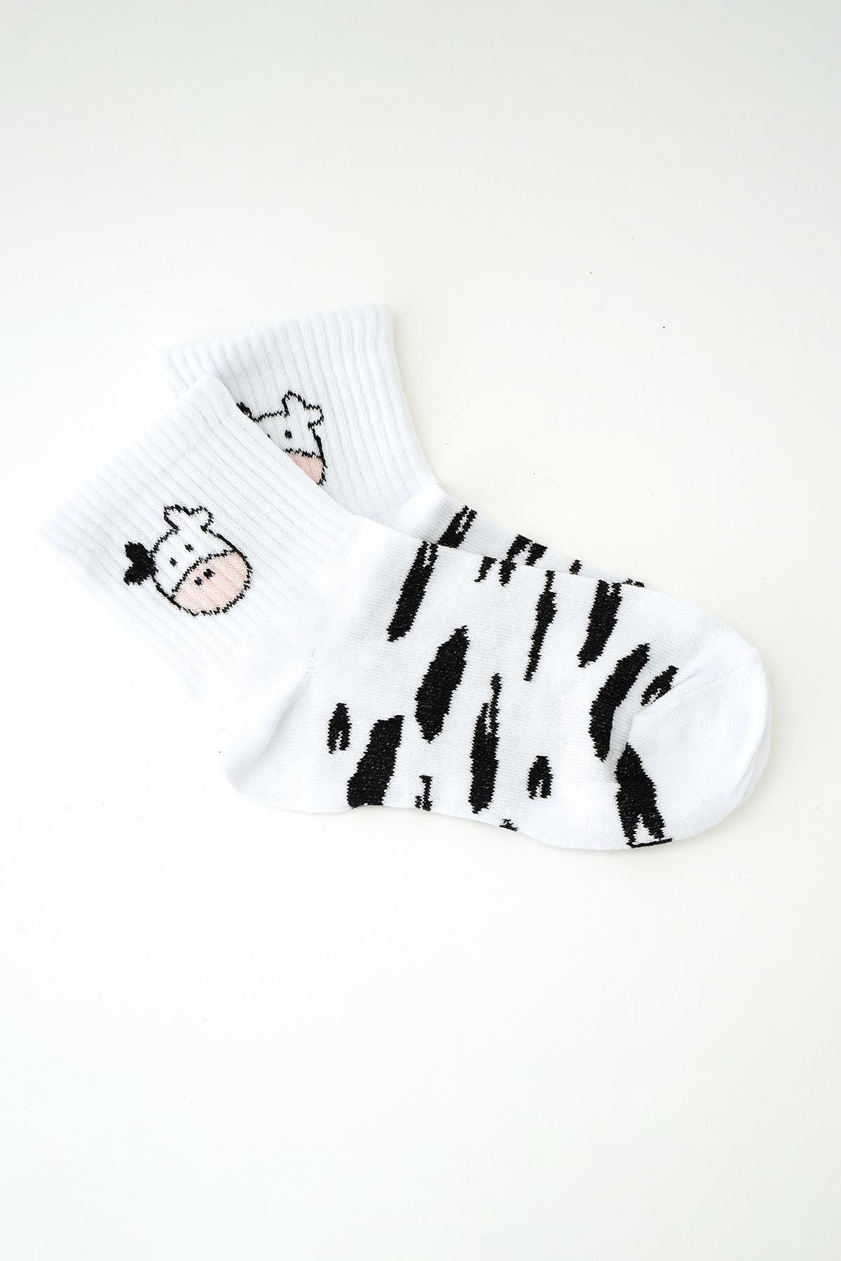 1062 5'li Desenli Soket Çorap Desenli - 5