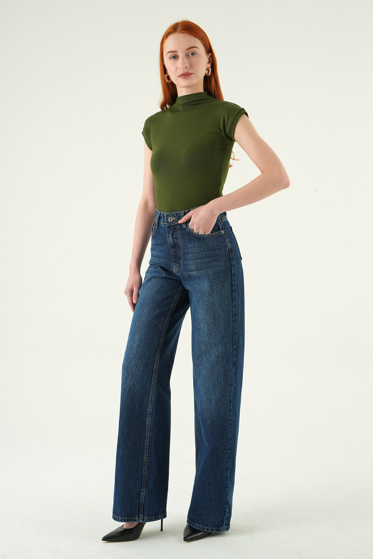 Ara Mavi Bol Paça Pantolon 1062 