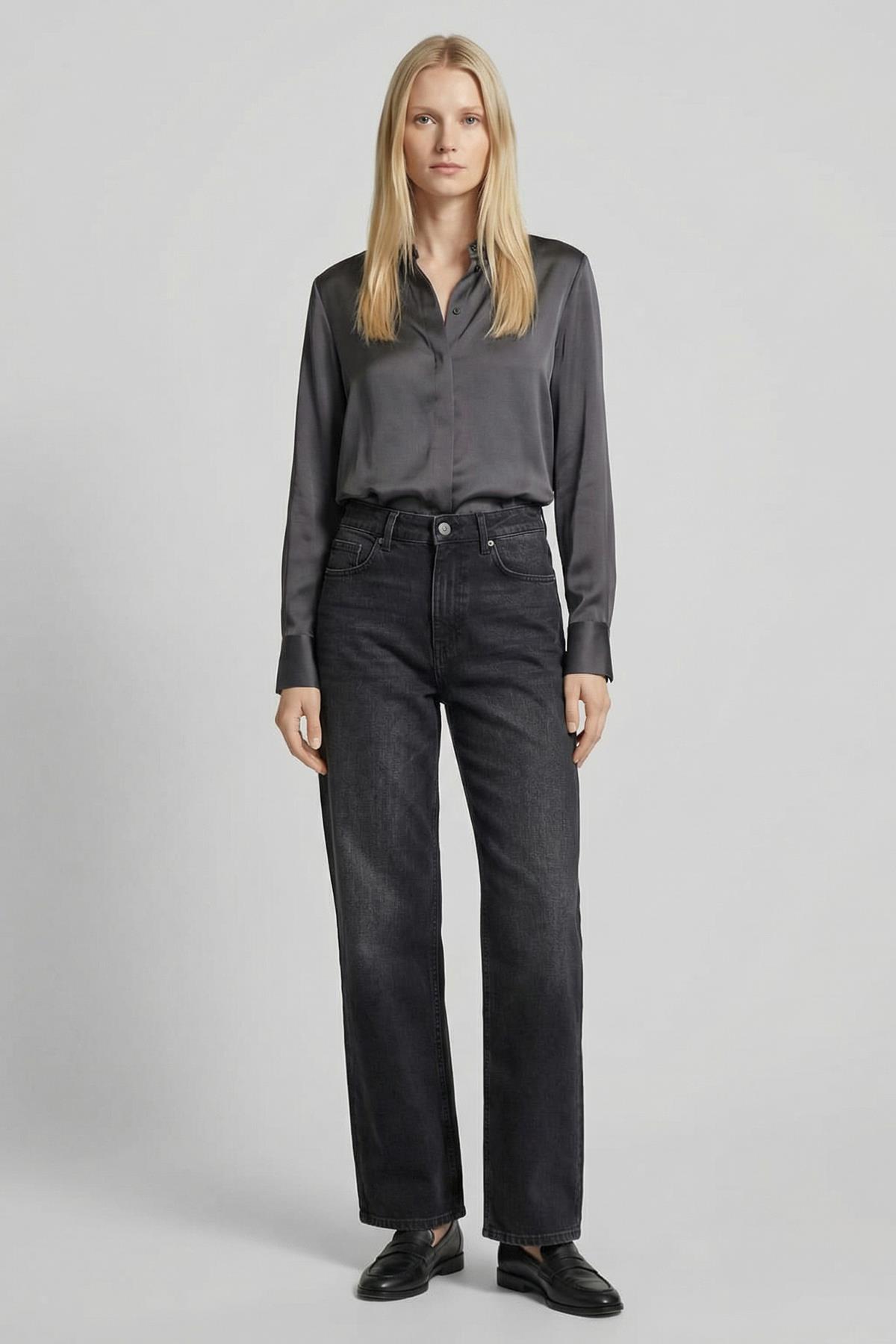 1062 Likralı Bol Paça Pantolon Siyah 