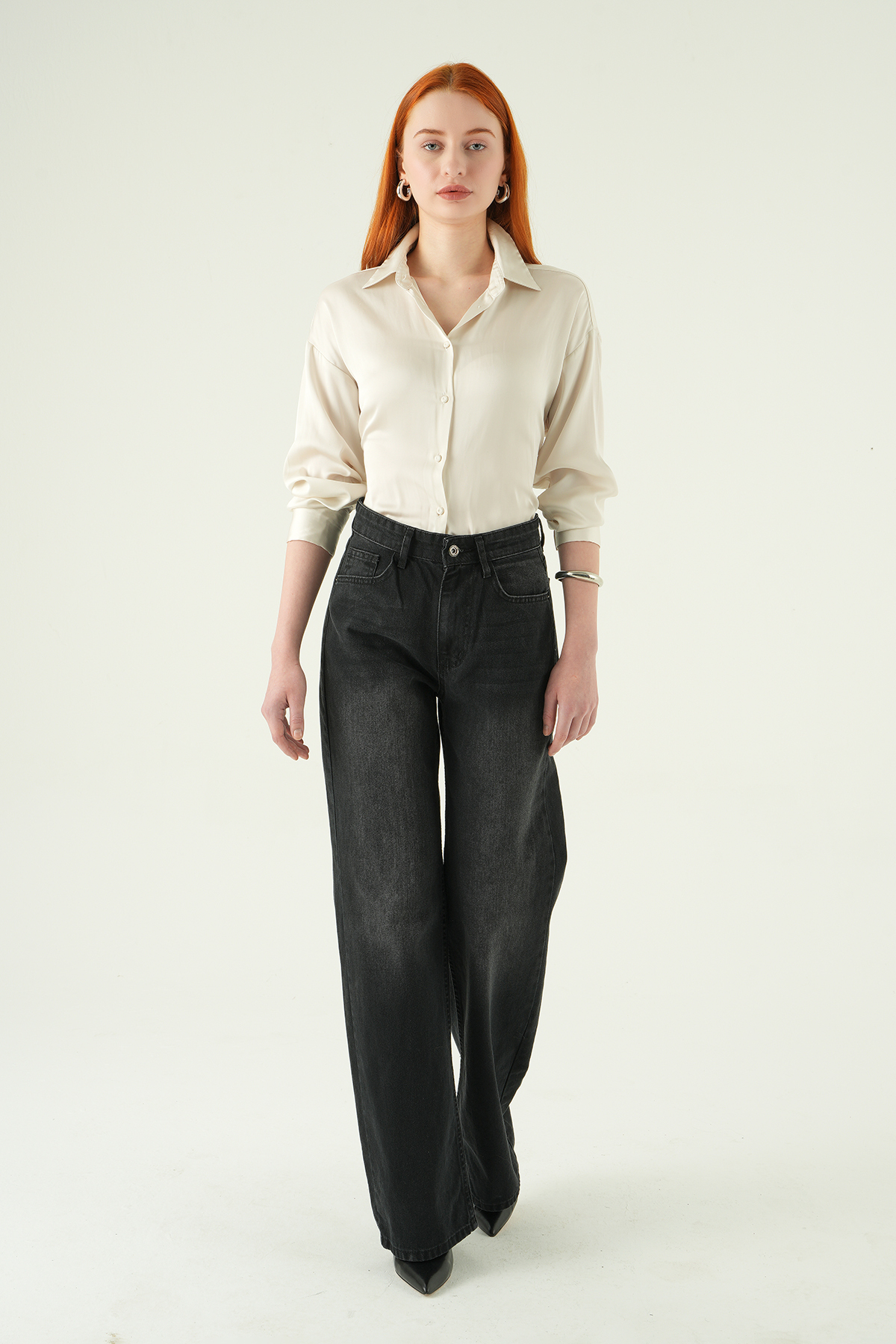 Siyah Bol Paça Pantolon 1062 - RAYS