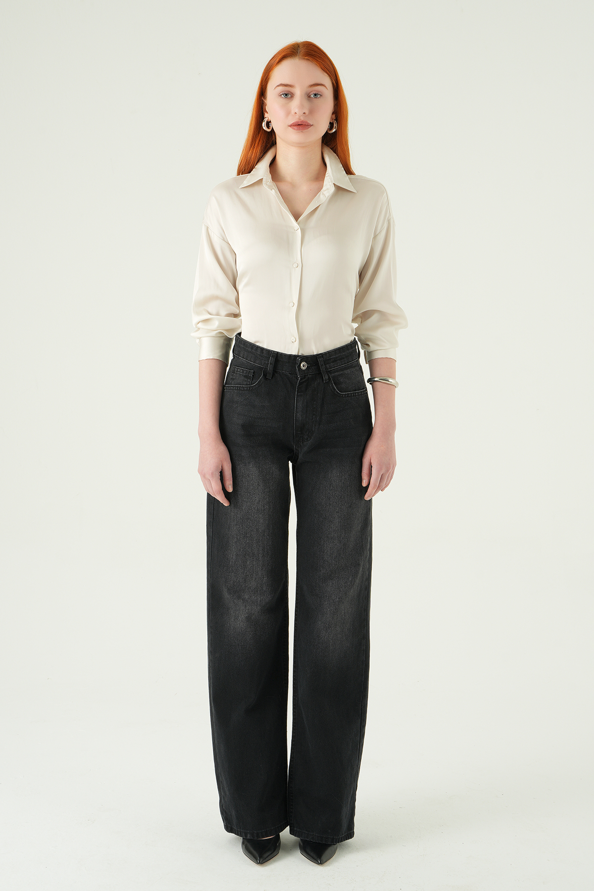 Siyah Bol Paça Pantolon 1062 - RAYS