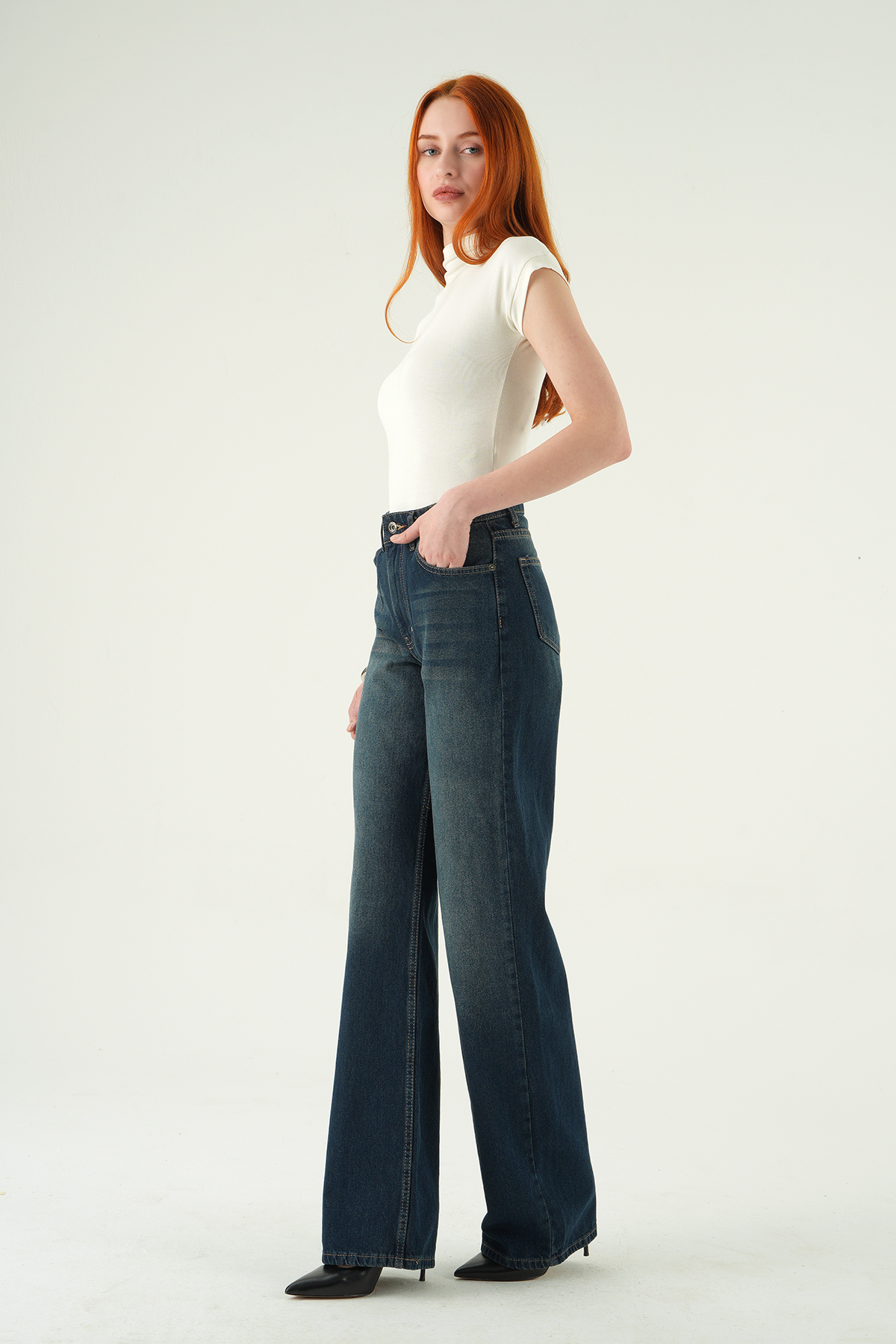 1062 Likralı Bol Paça Pantolon Tint Kahve - 2