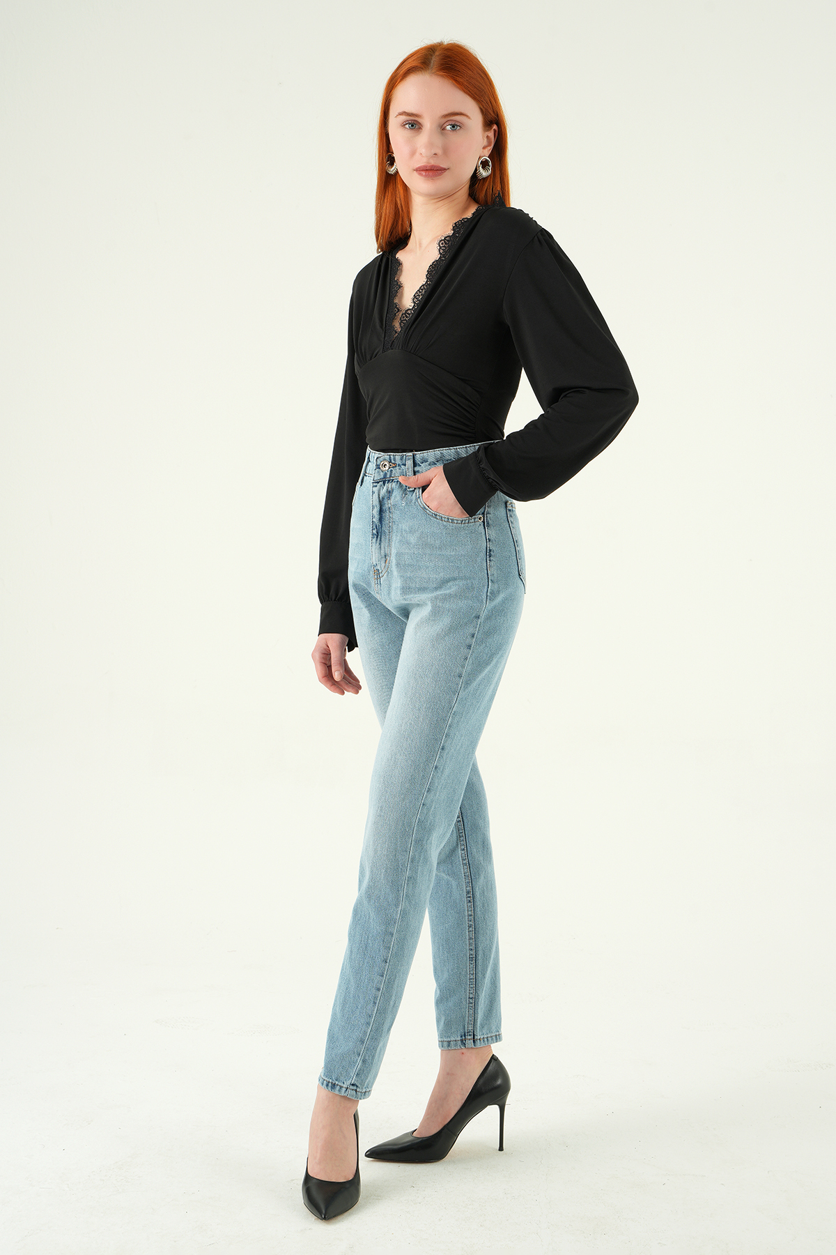 Yüksek Bel Mom Jean 1063 Buzkar 