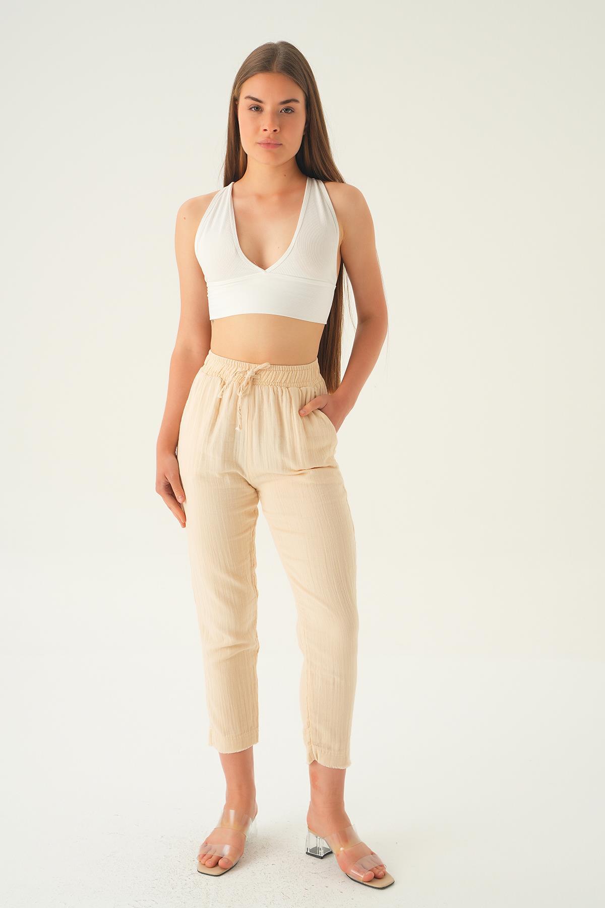 Taş Bağcıklı Cepli Pantolon 1067 - 1