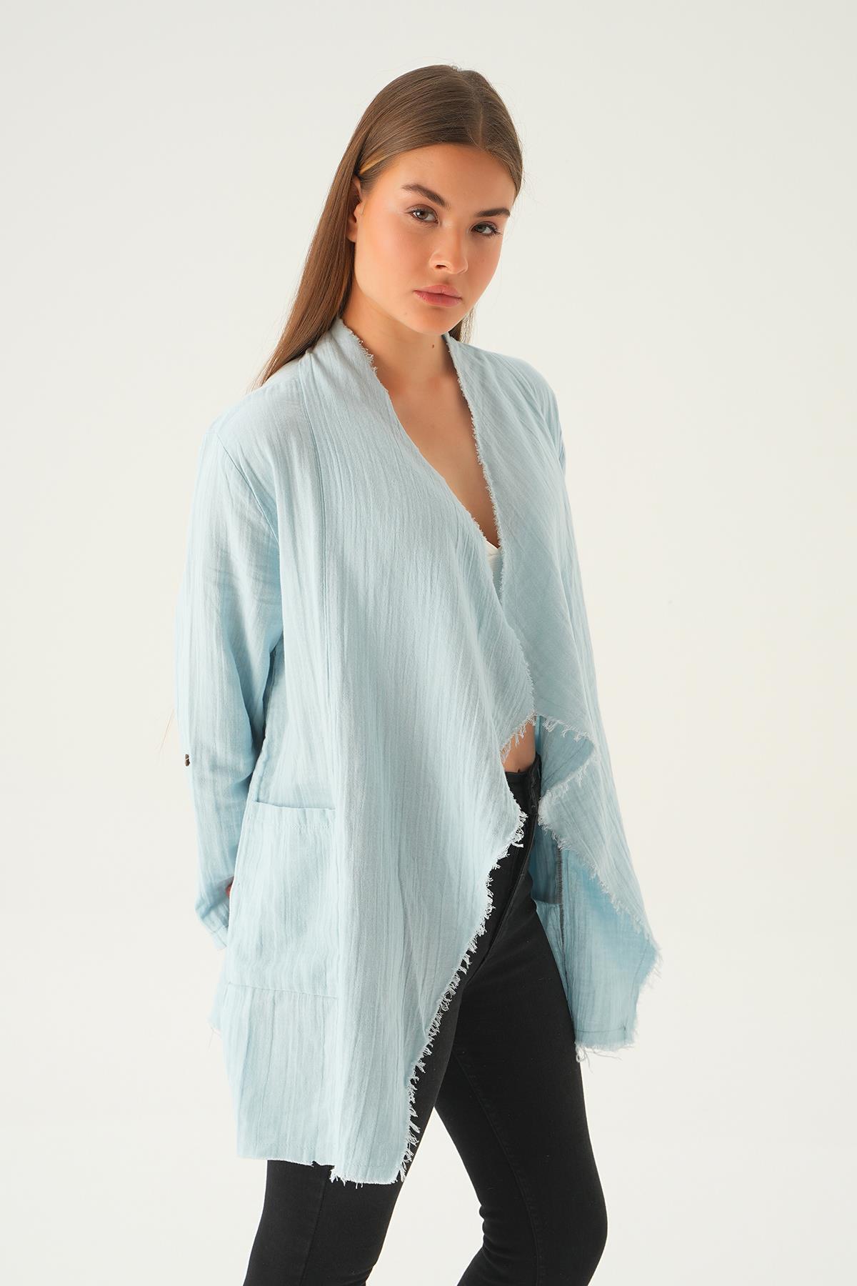 1076 Salaş Kimono Bebe Mavi - 4