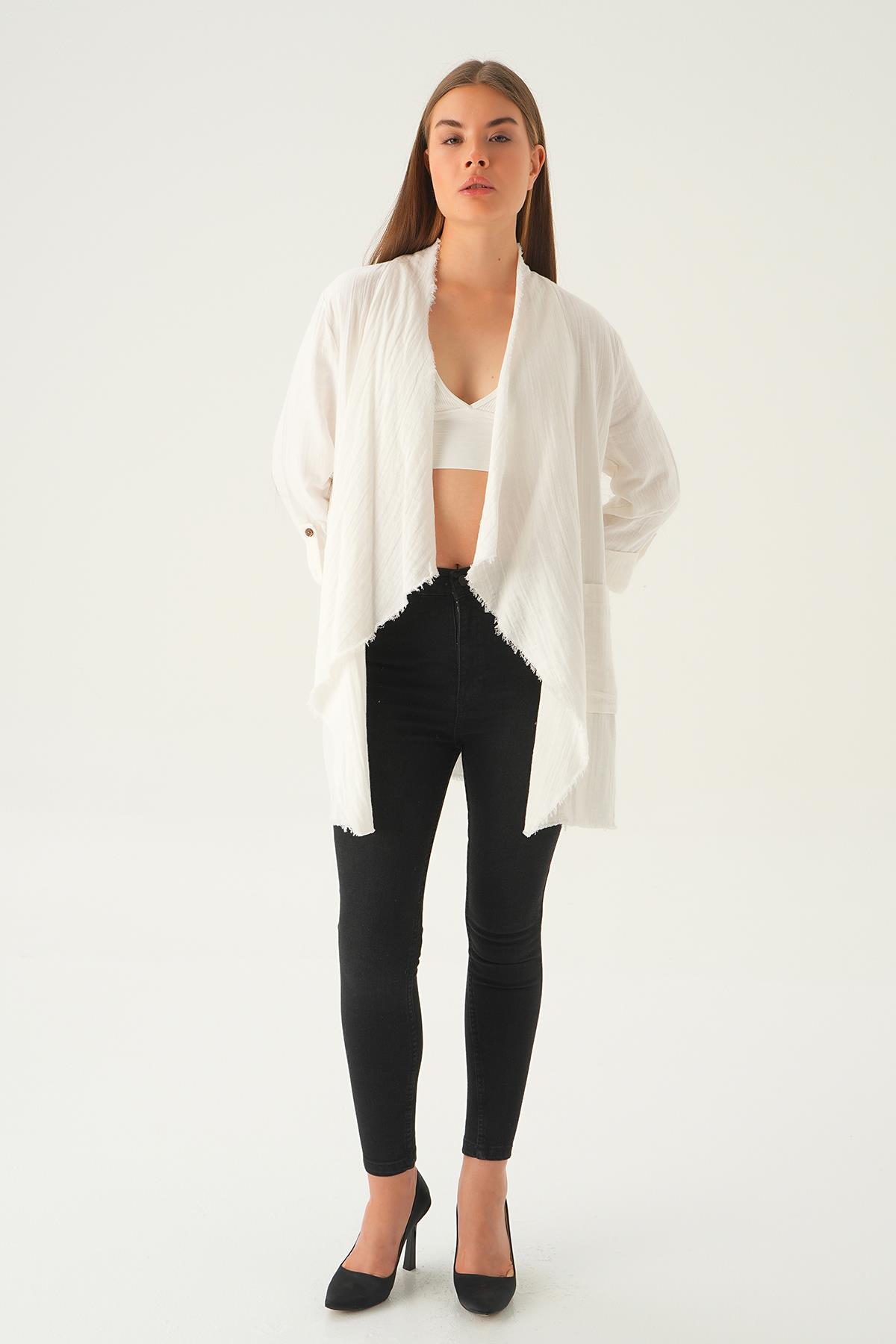 Beyaz Salaş Kimono 1076 - 2