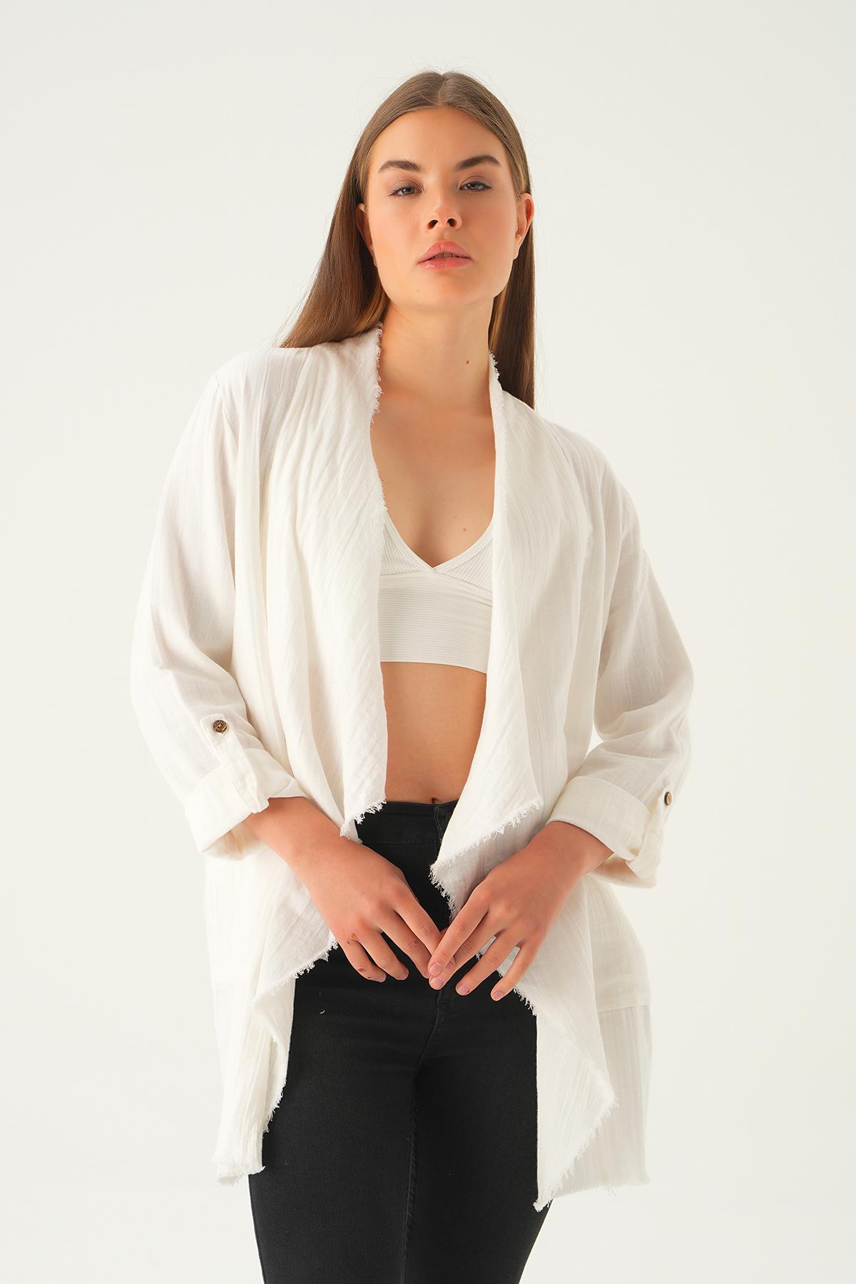 Beyaz Salaş Kimono 1076 - 4