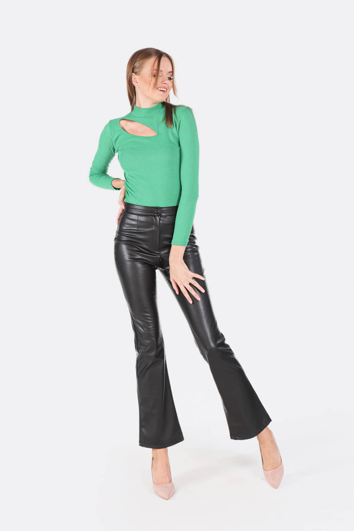 108 Deri Pantolon Siyah - 2