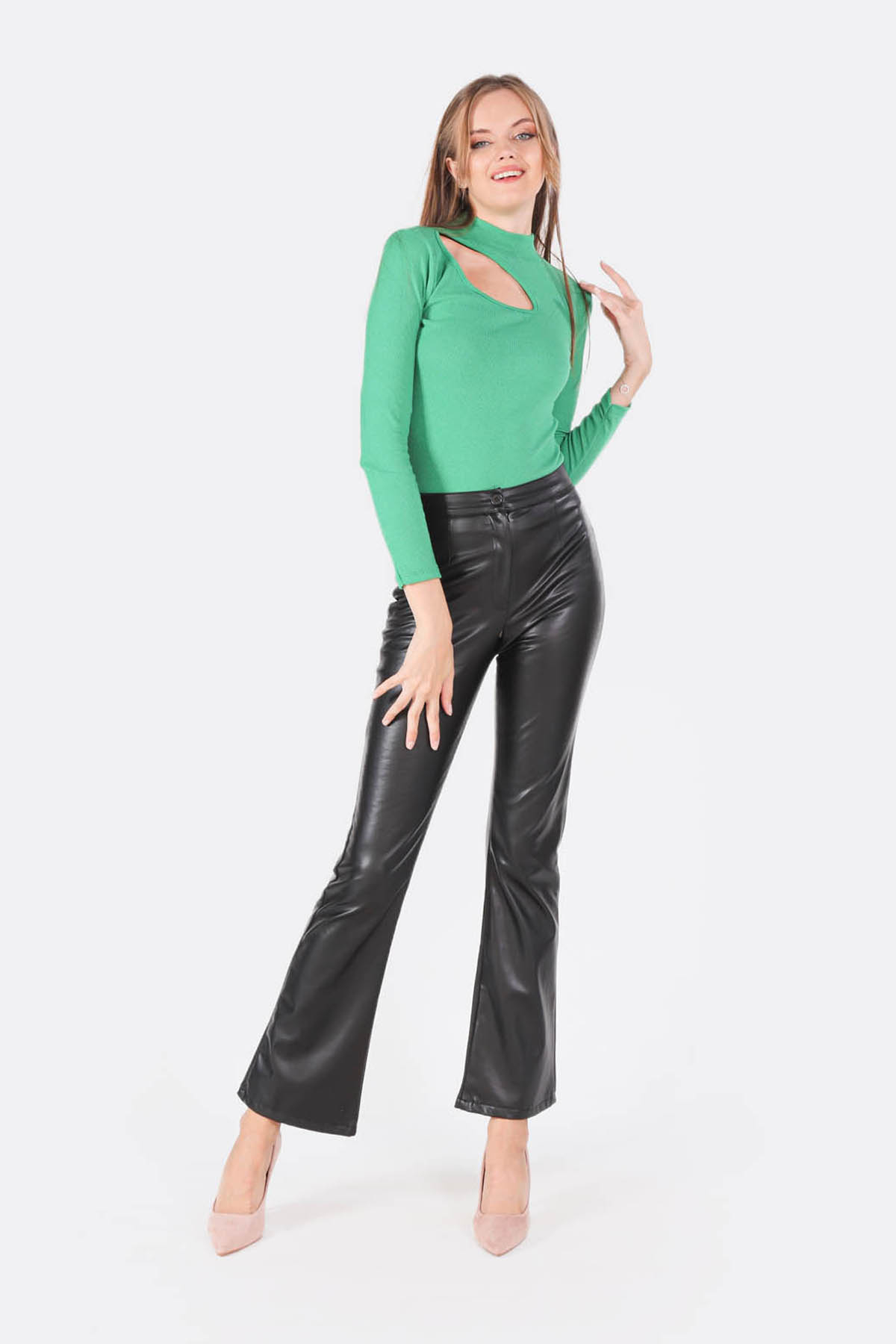 Siyah Deri Pantolon 108 