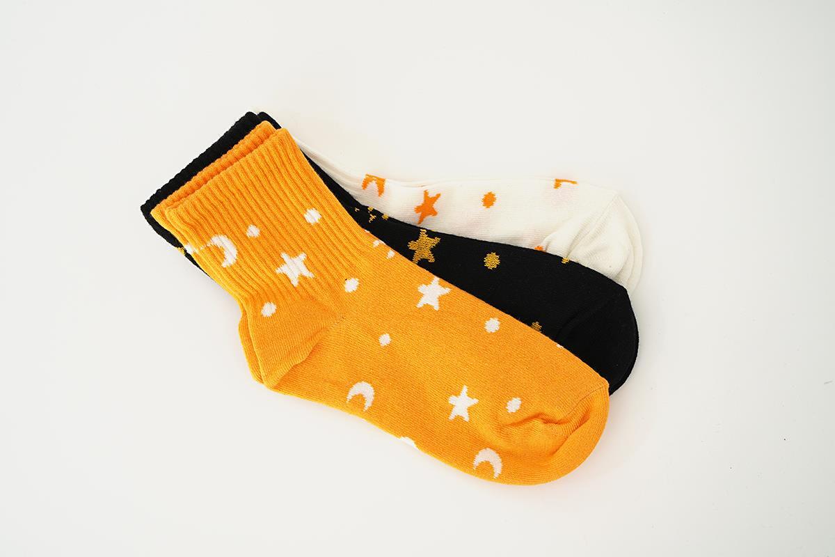 Renkli 3'lü Soket Çorap 1085 - 1