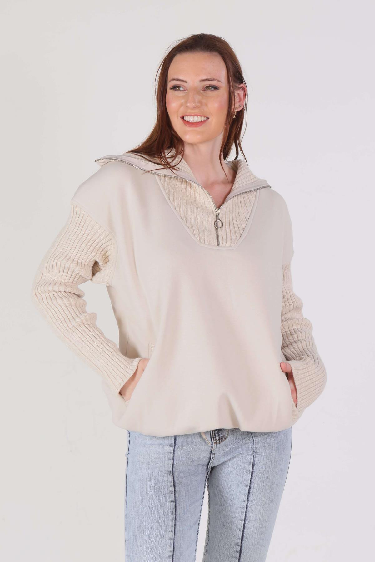 Taş Triko Detay Sweat 1089 - 1