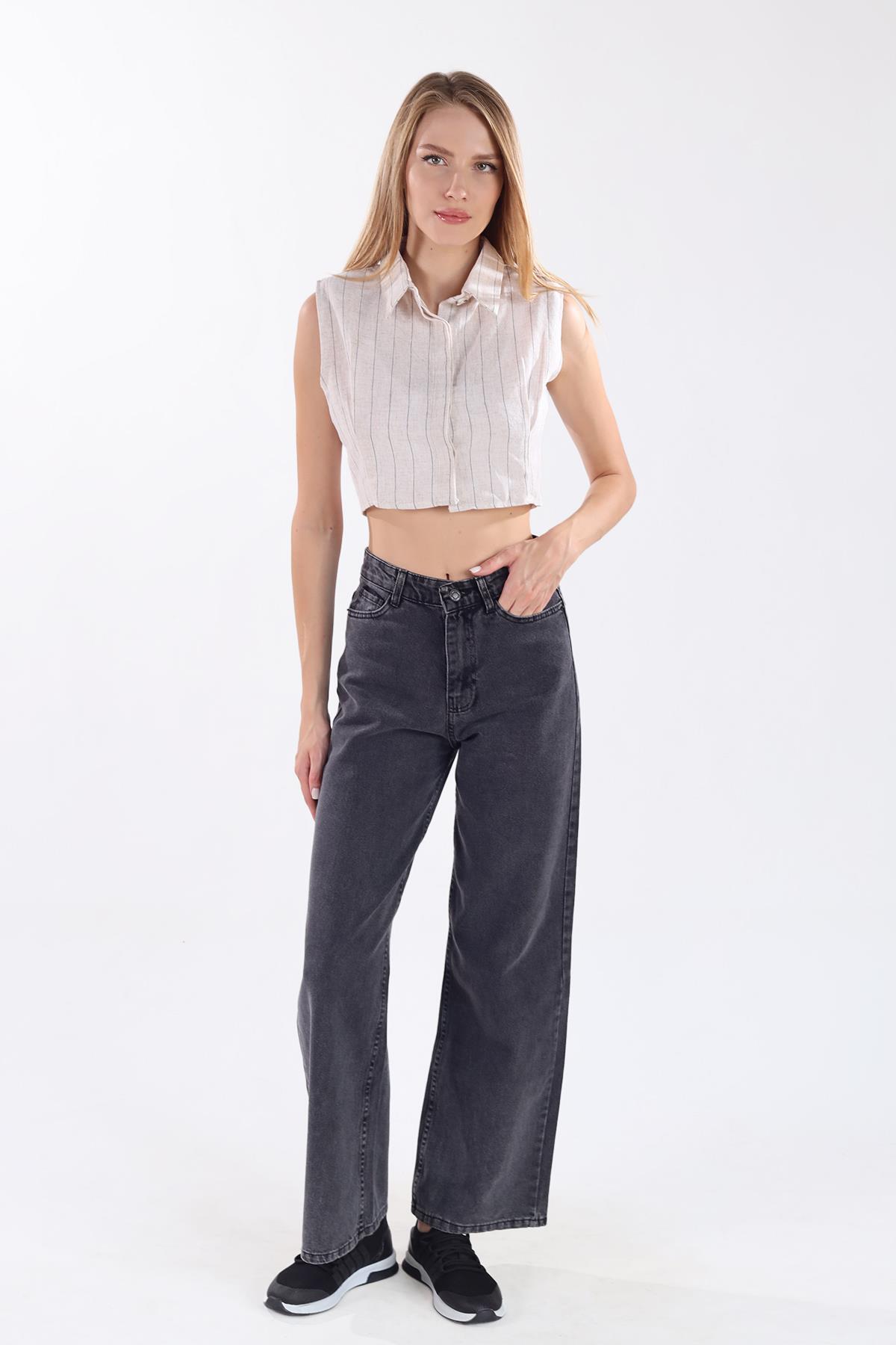 Füme Bol Paça Kot Pantolon 11107 - 1