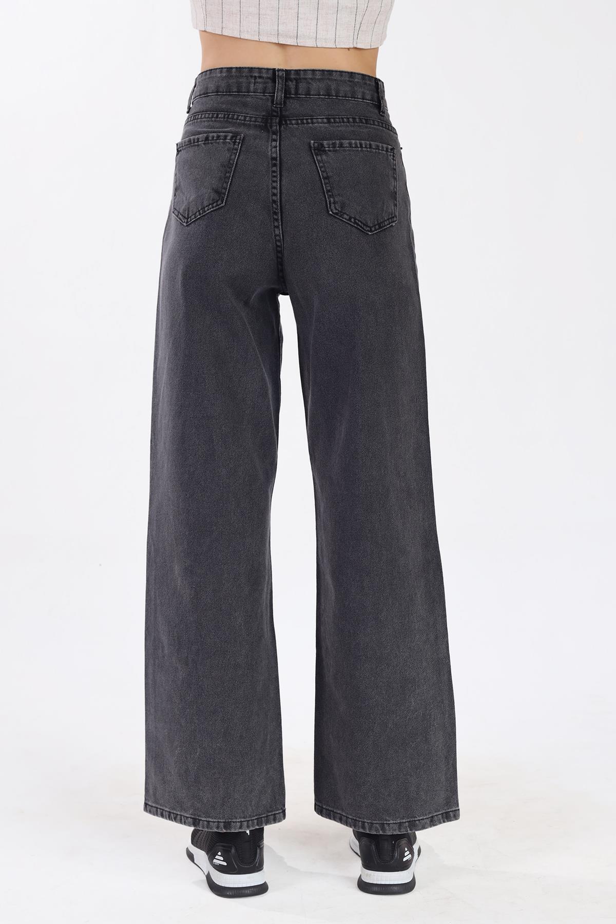 Füme Bol Paça Kot Pantolon 11107 - 5