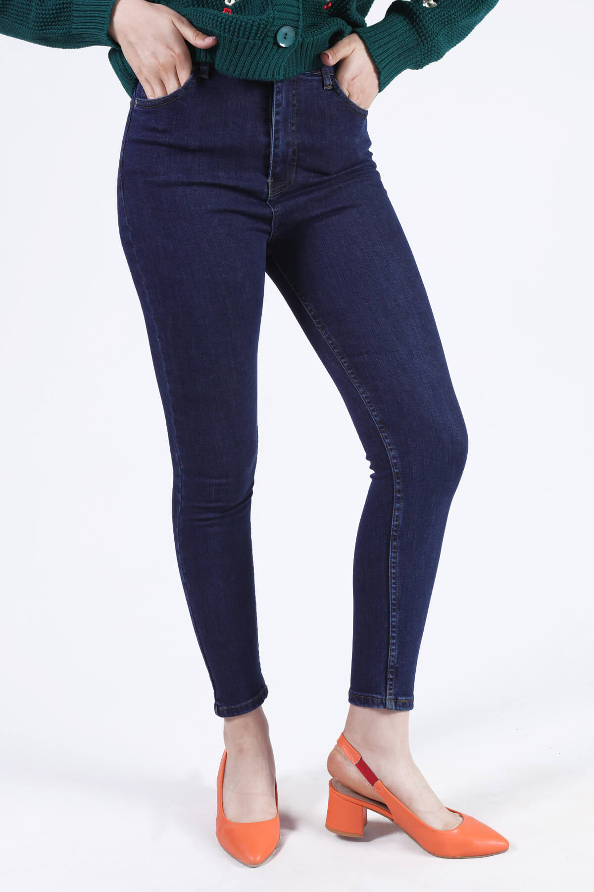 Koyu Mavi Dar Paça Kot Pantolon 11013 - 2