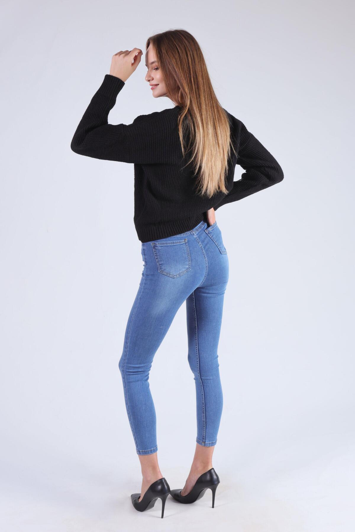 Mavi Tırnaklı Dar Paça Pantolon 11016 - 4