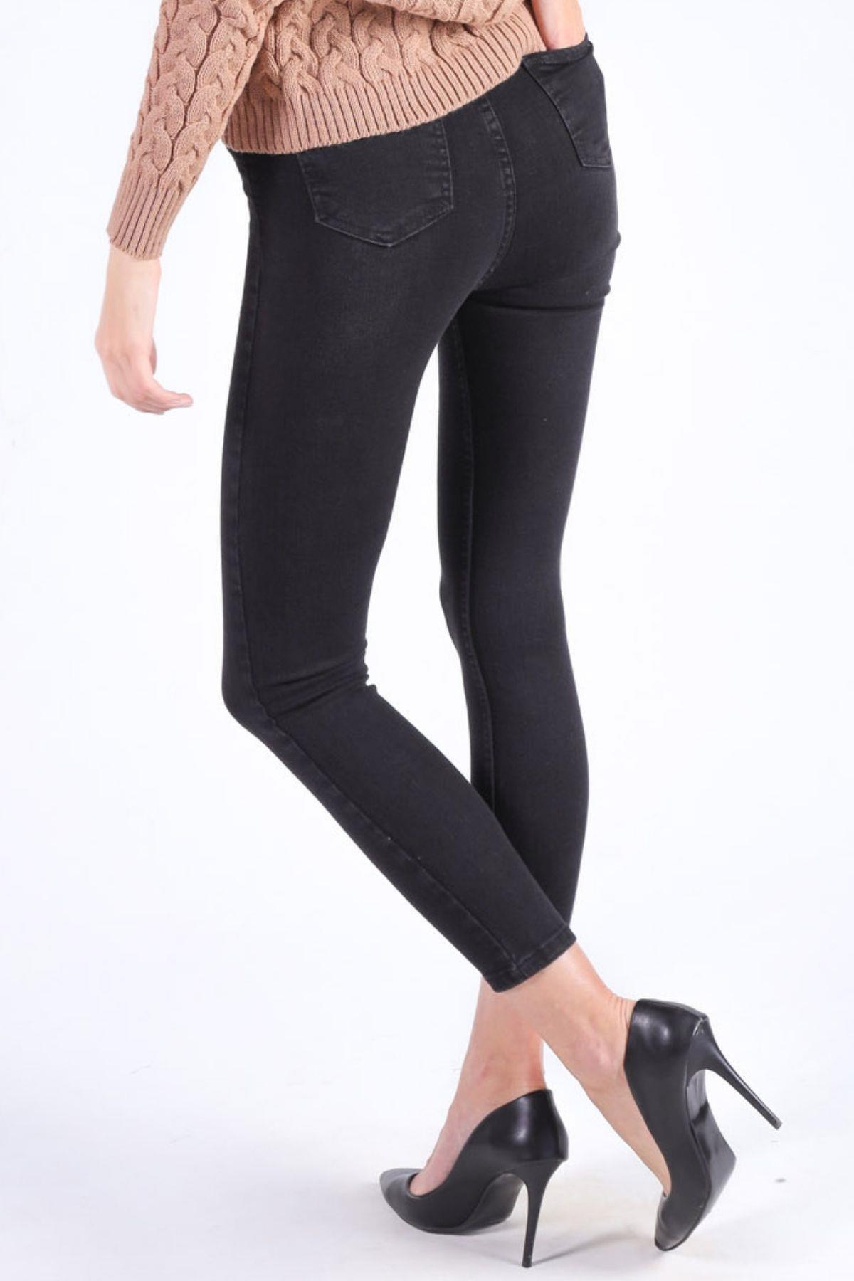 Siyah Tırnaklı Dar Paça Pantolon 11016 - 4