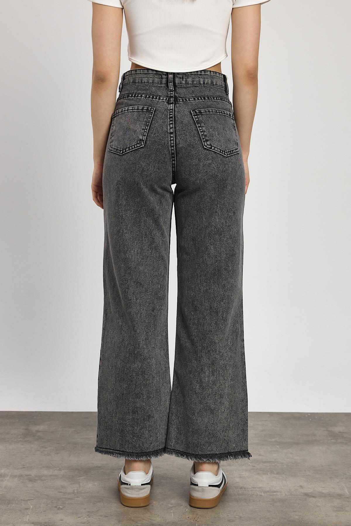 Füme Paça Püskül Detay Jean 11020 - 5