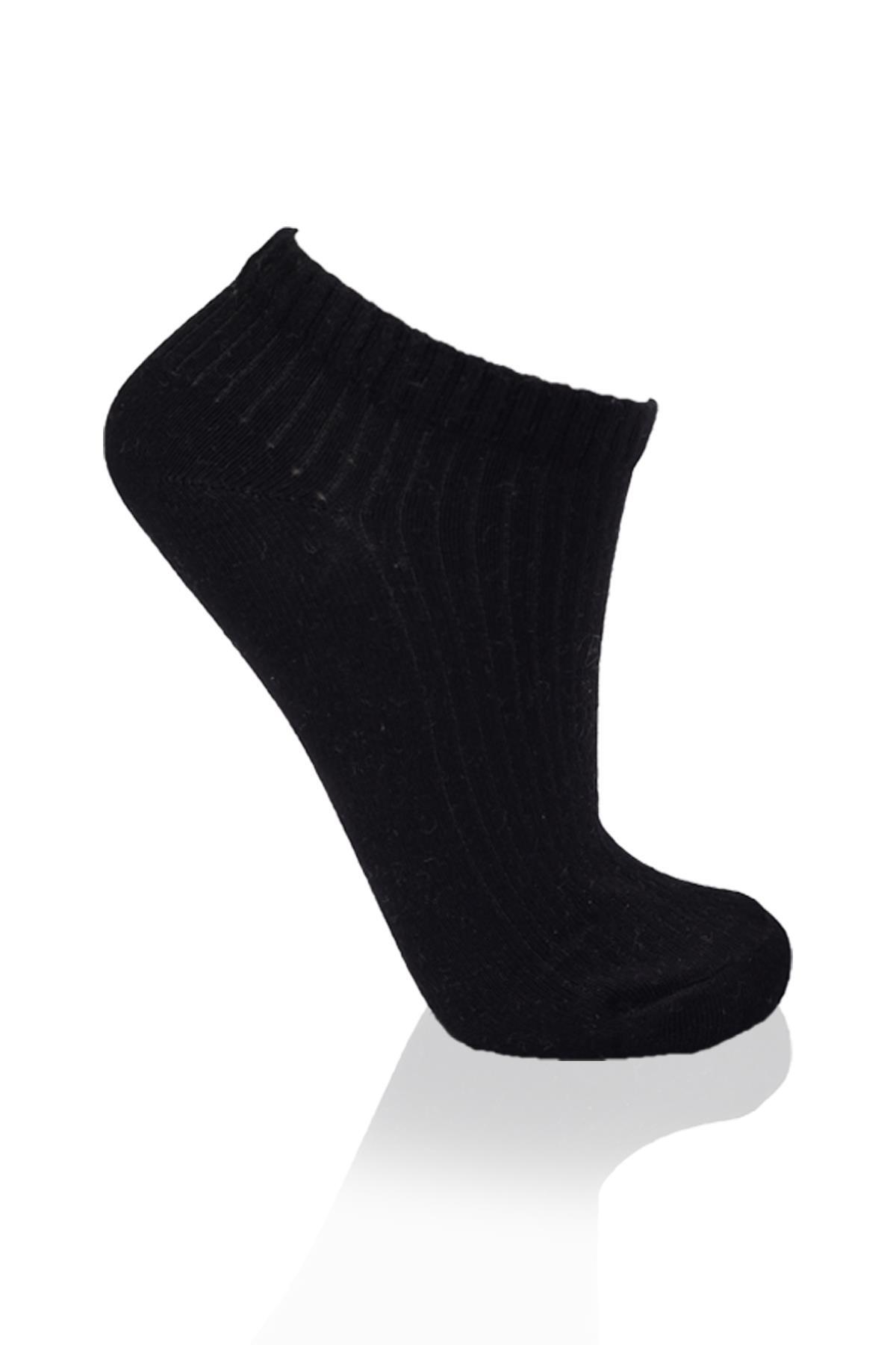 1106 3'lü Derbili Kadın Patik Çorap Beyaz-Gri-Siyah - 3