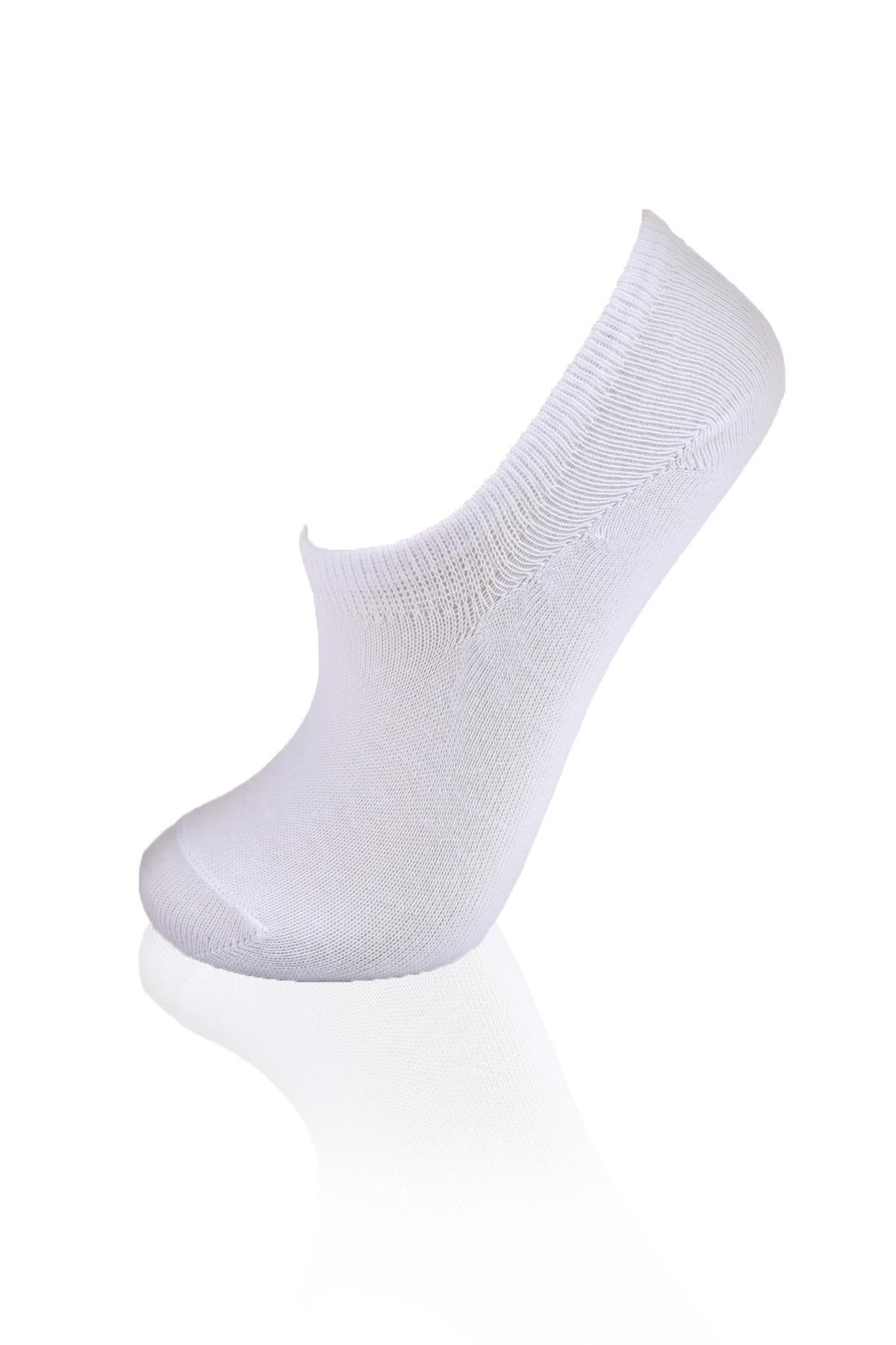 Beyaz Yuvarlak Lastik 3'lü Sneaker Çorap 1108 - 2