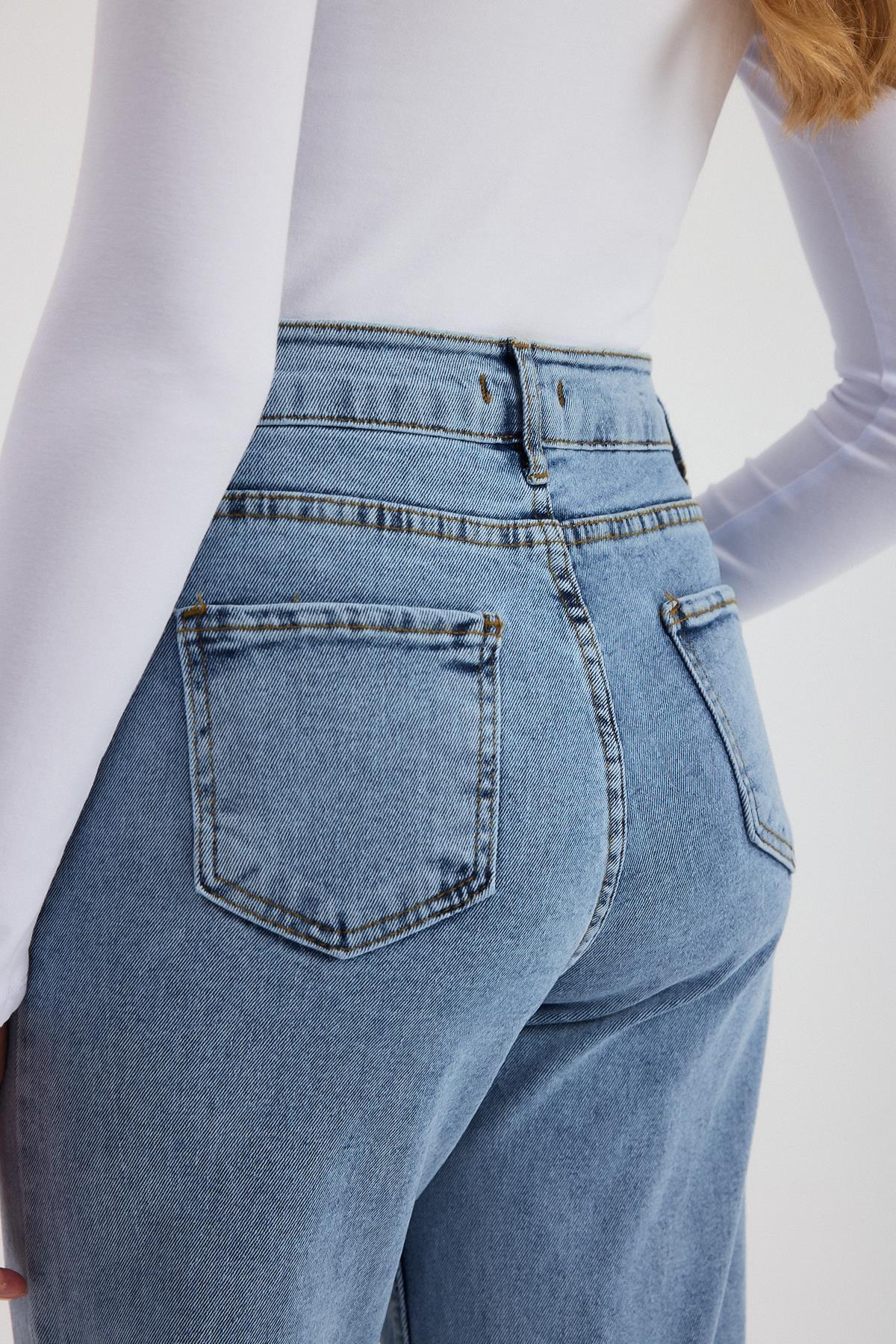 Buz Likralı Bol Paça Pantolon 11104 - 6