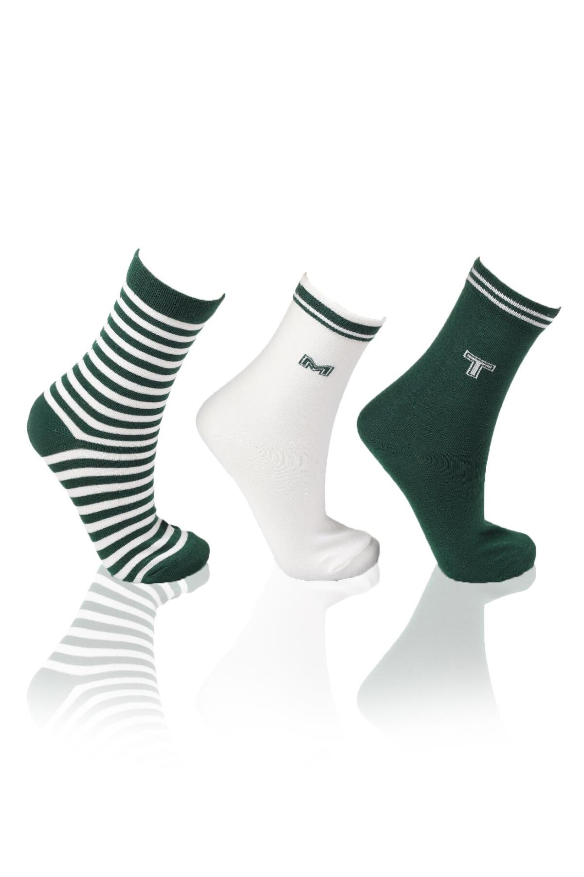 Renkli 3'lü Soket Çorap 1111 - 1