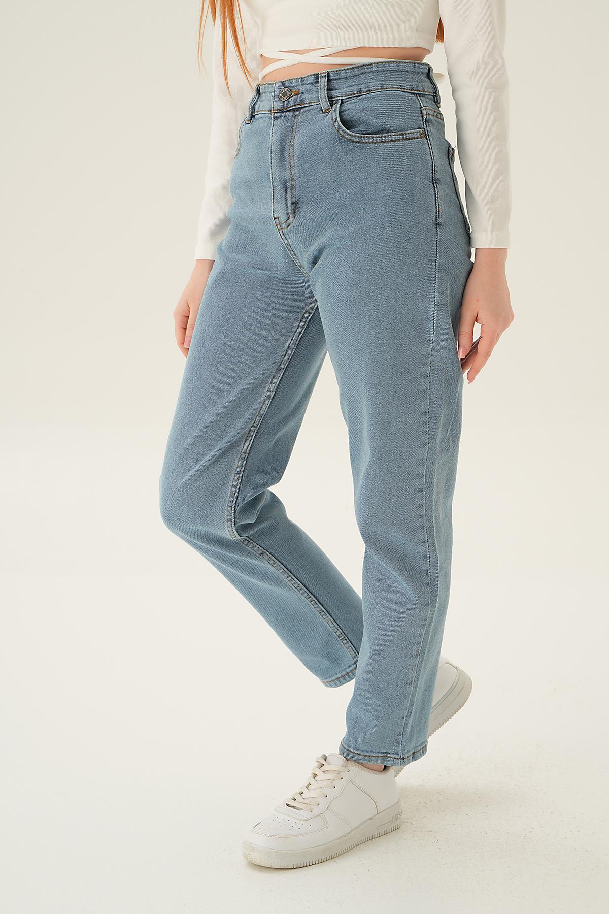 11121 Yüksek Bel Mom Jean Buz 