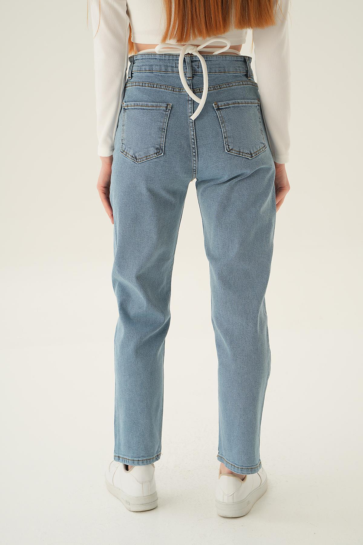 11121 Yüksek Bel Mom Jean Buz - 4