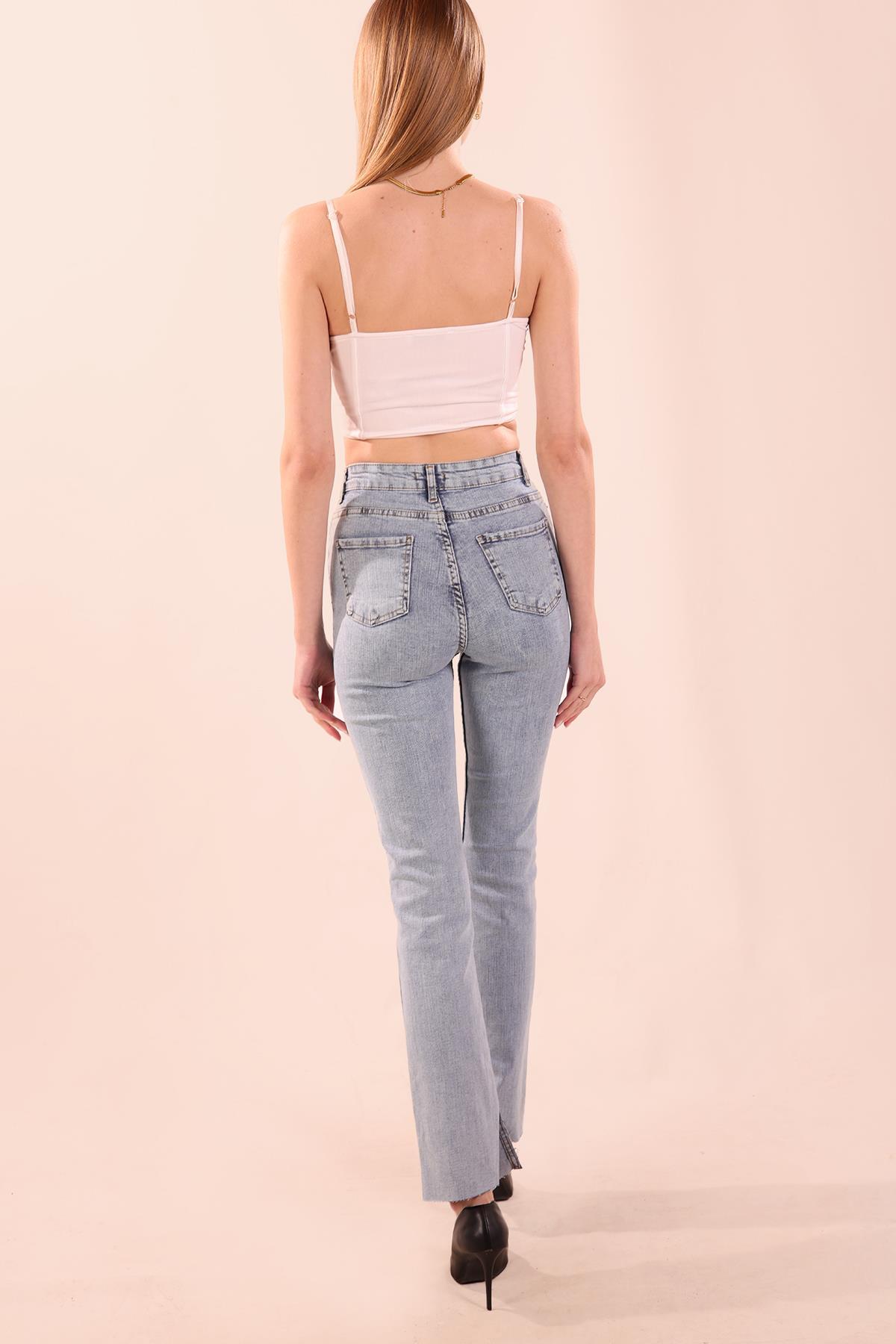 Buz Yırtmaçlı Jean Pantolon 11124 - 6
