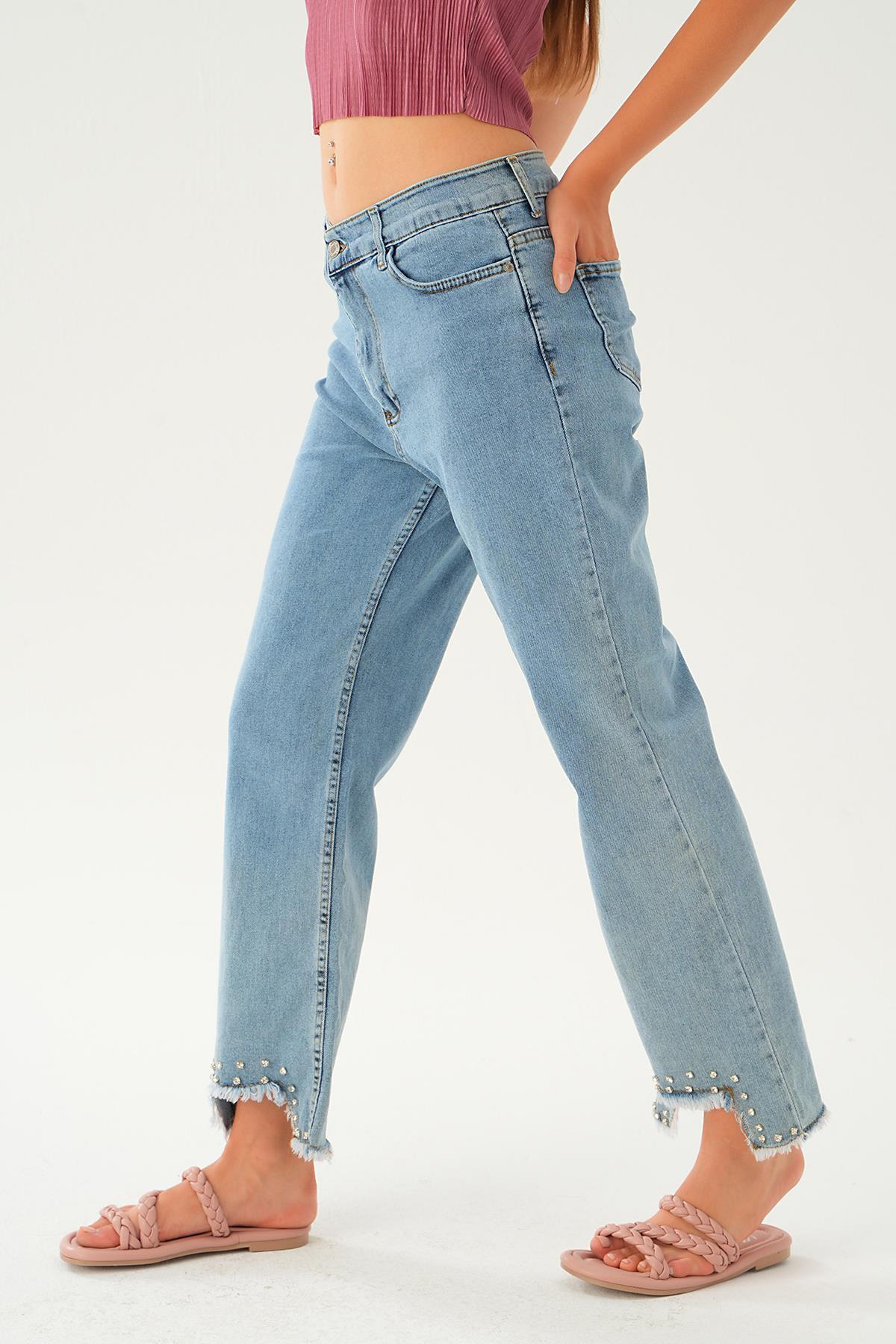 Buzkar Taş Detay Püsküllü Jean 11128 - 3