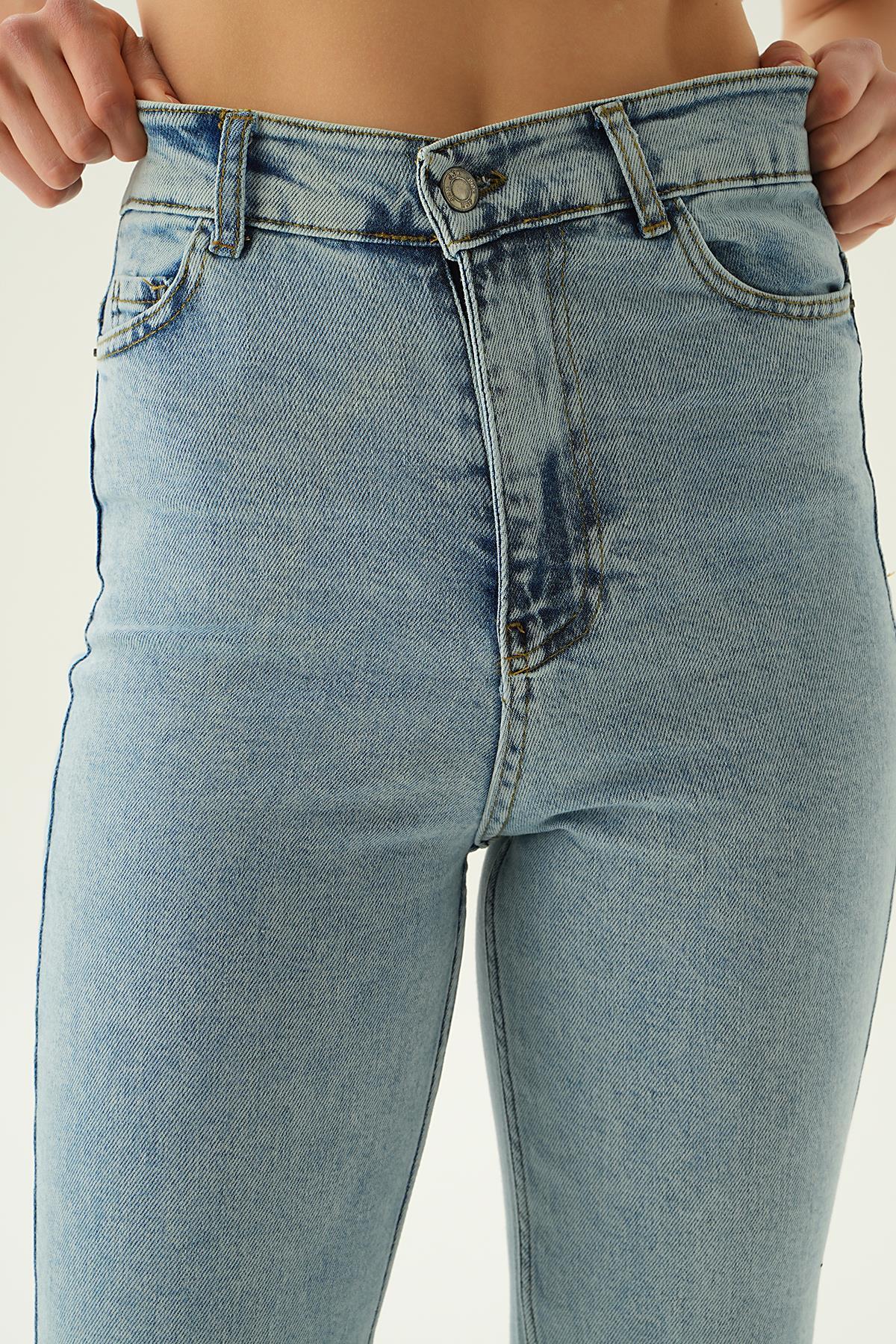 Kar Yıkama Taş Detay Püsküllü Jean 11128 - 5