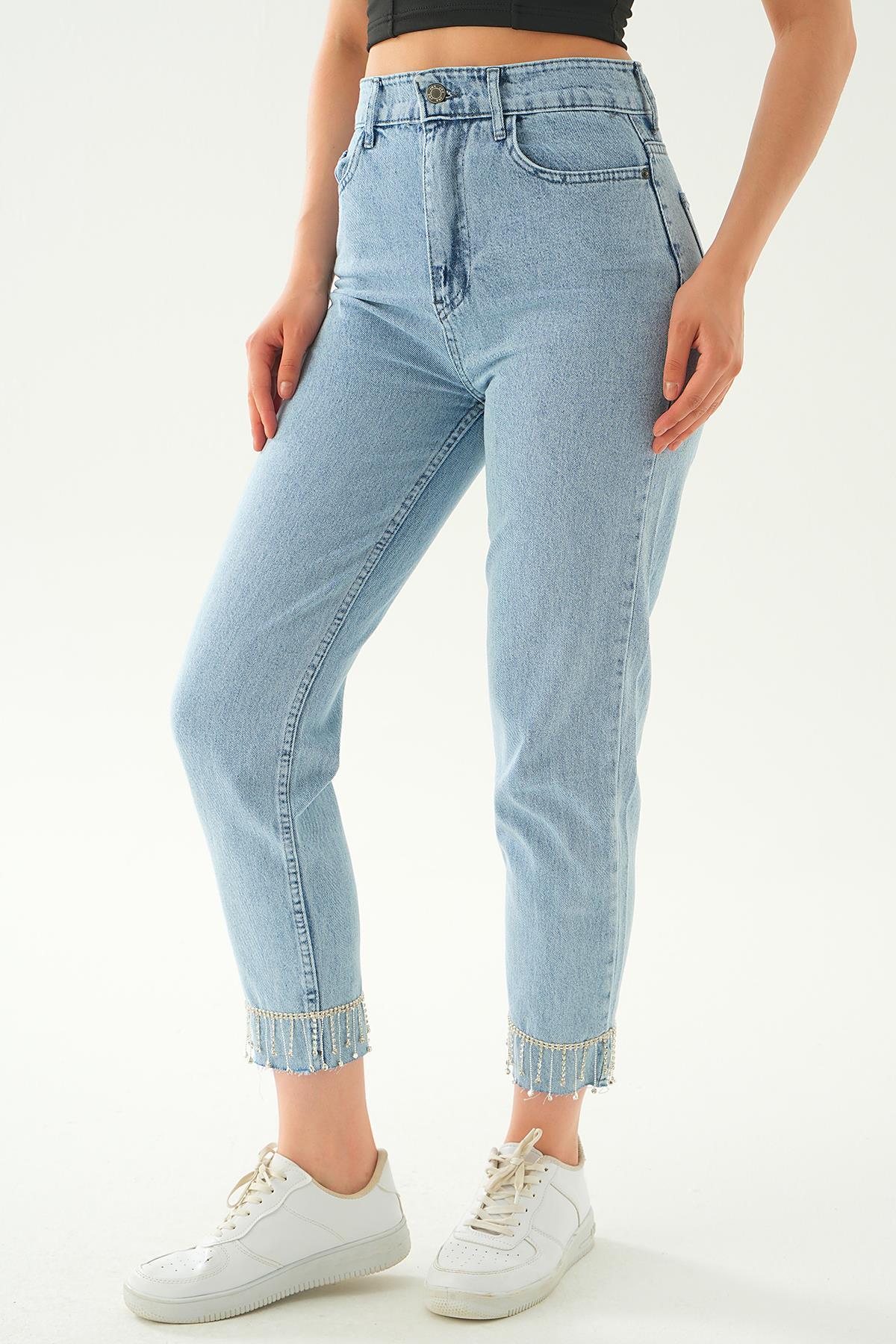 Buzkar Paça Taş Detay Jean 11131 - 2