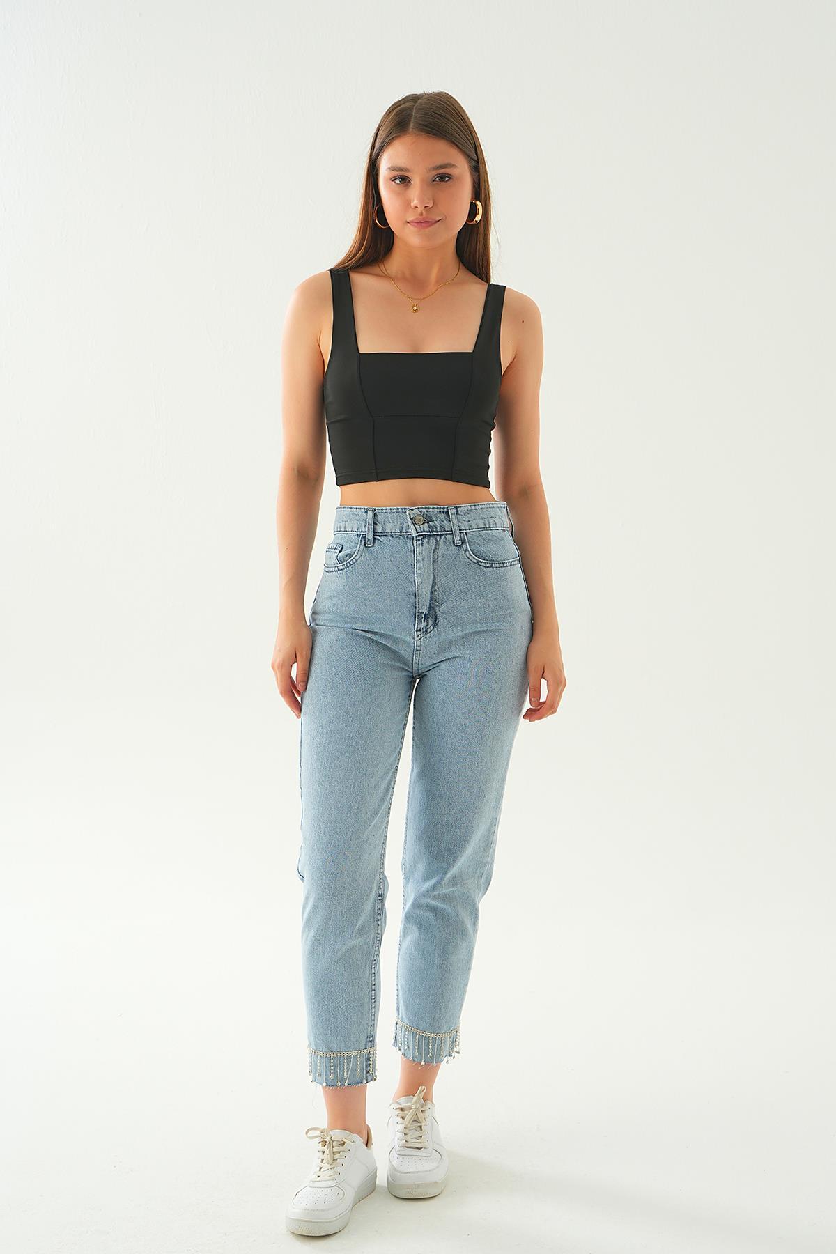 Buzkar Paça Taş Detay Jean 11131 - 6