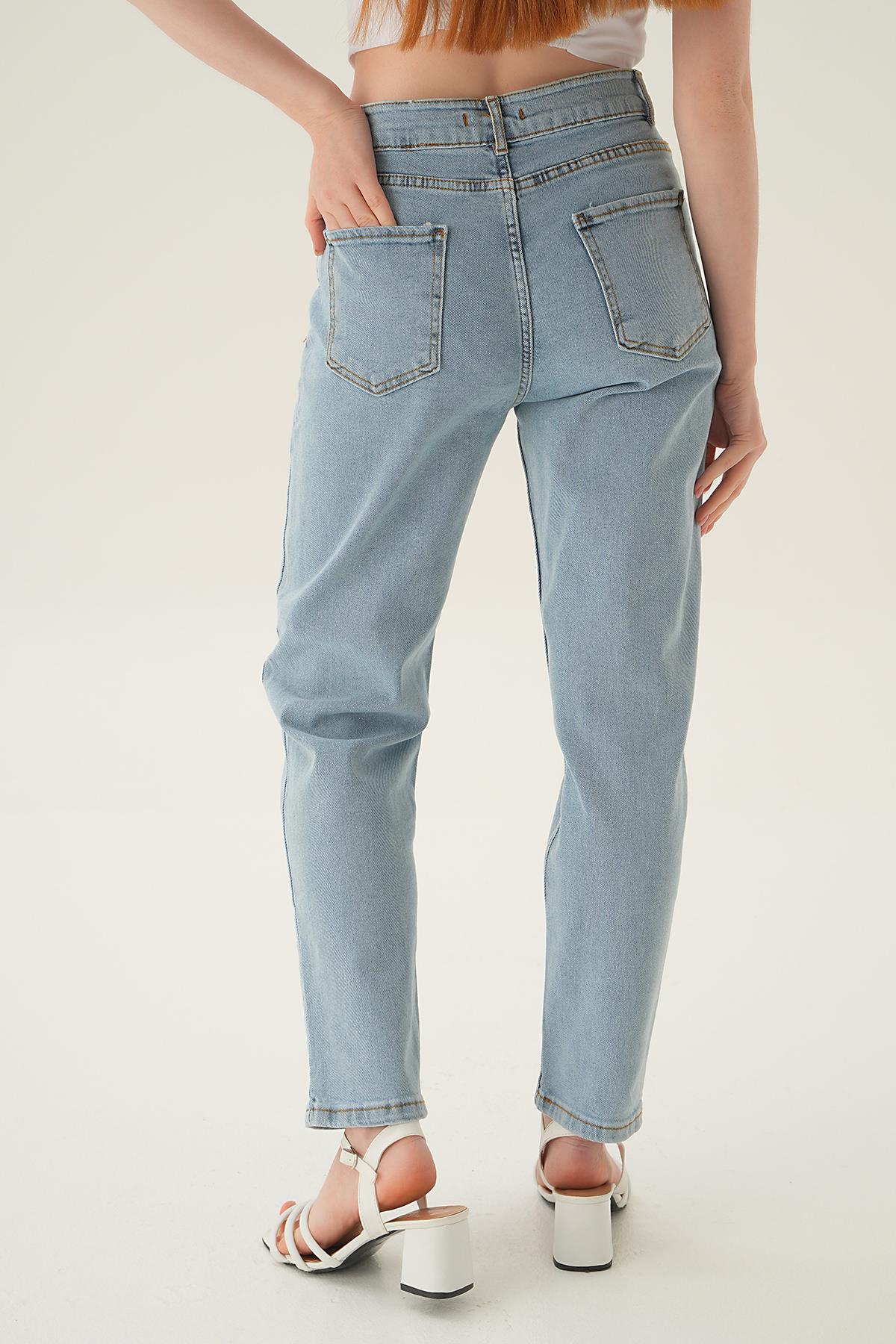 Buz Taş Detay Mom Jean 11132 - 5