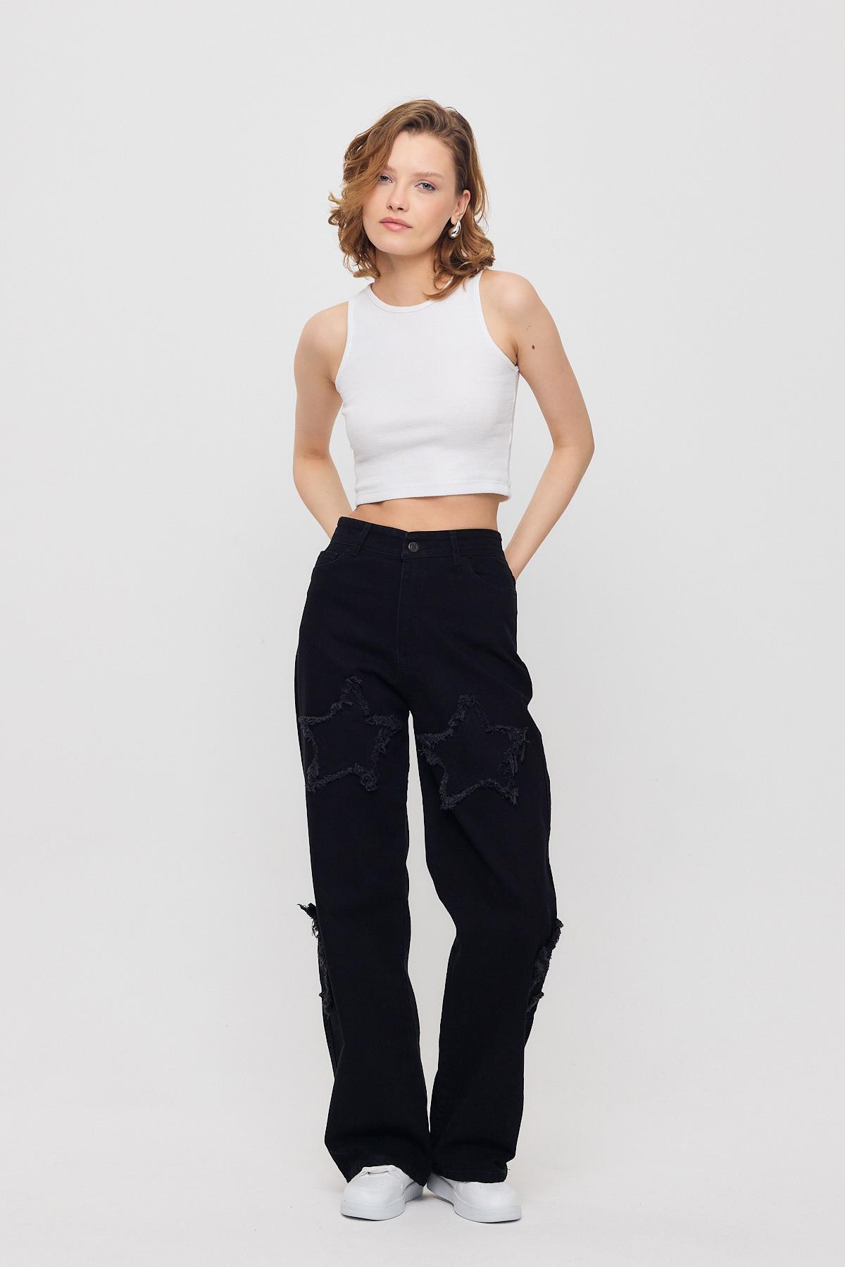 Siyah Yıldız Detay Jean 11136 - 1